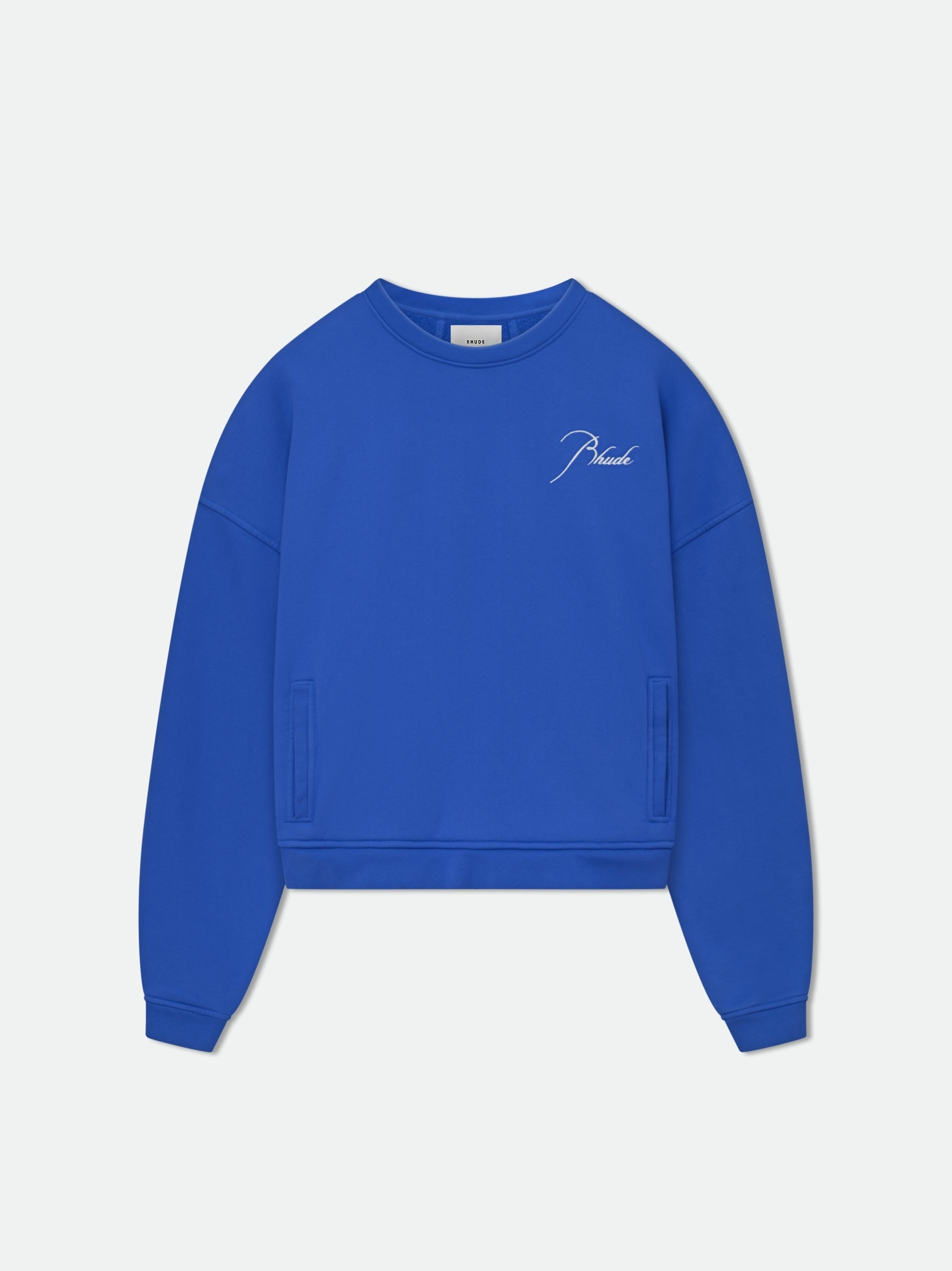 RHUDE MEN'S CREWNECK VTG COBALT BLUE