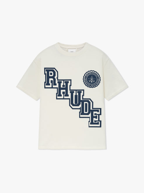 RHUDE MEN'S COLLEGIATE CREST TEE