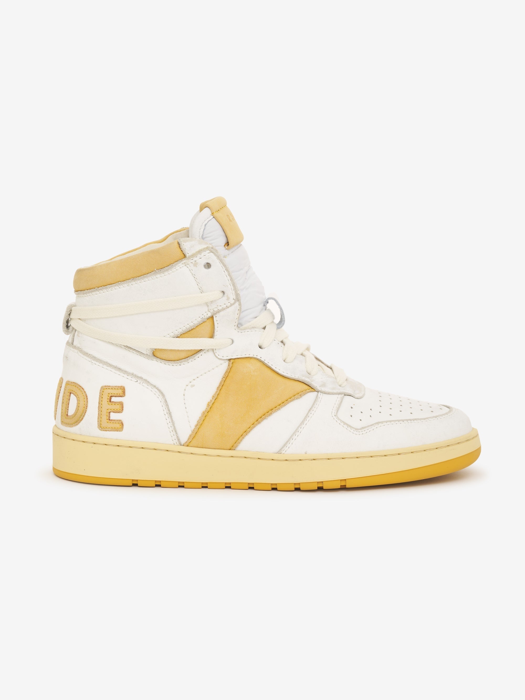 RHUDE MEN'S RHECESS HI - WHITE/MUSTARD
