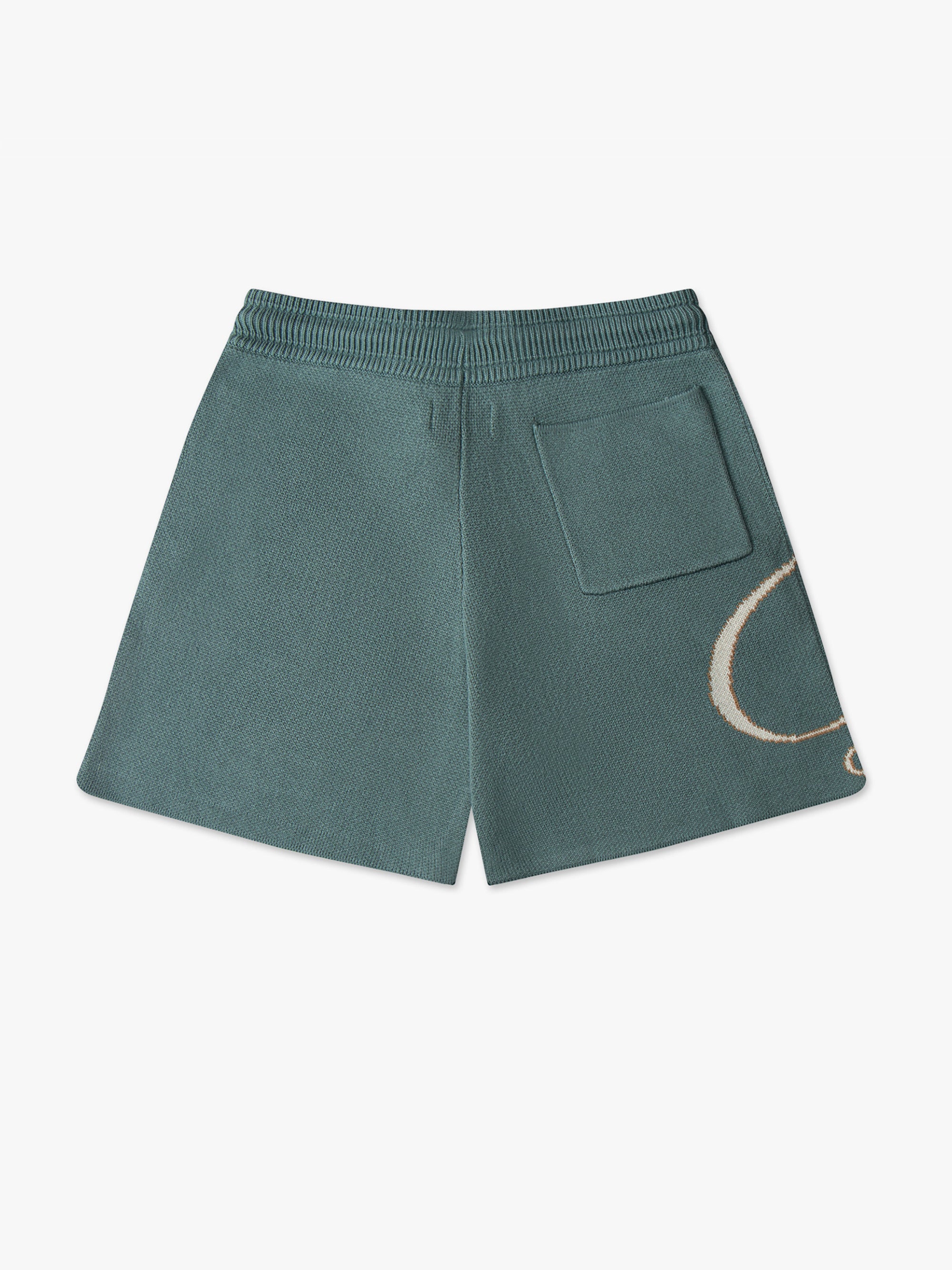RHUDE MEN'S SCRIPT LOGO KNIT SHORT