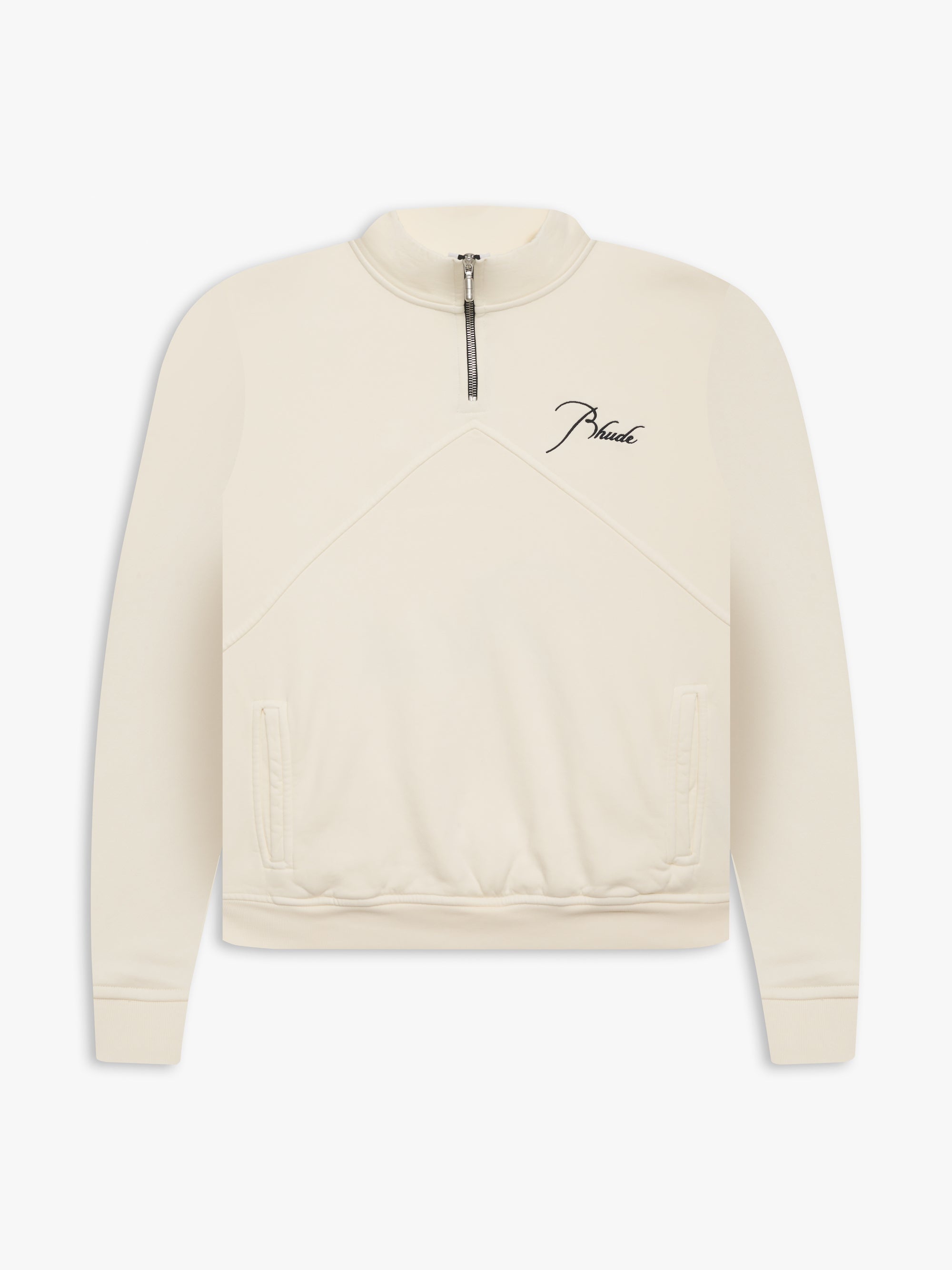 RHUDE MEN'S QUARTER ZIP VTG WHITE