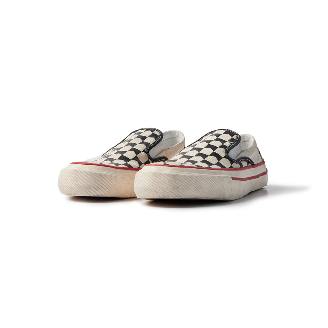RHUDE MEN'S CHEVRON CHECKERED SLIP ON SNEAKER