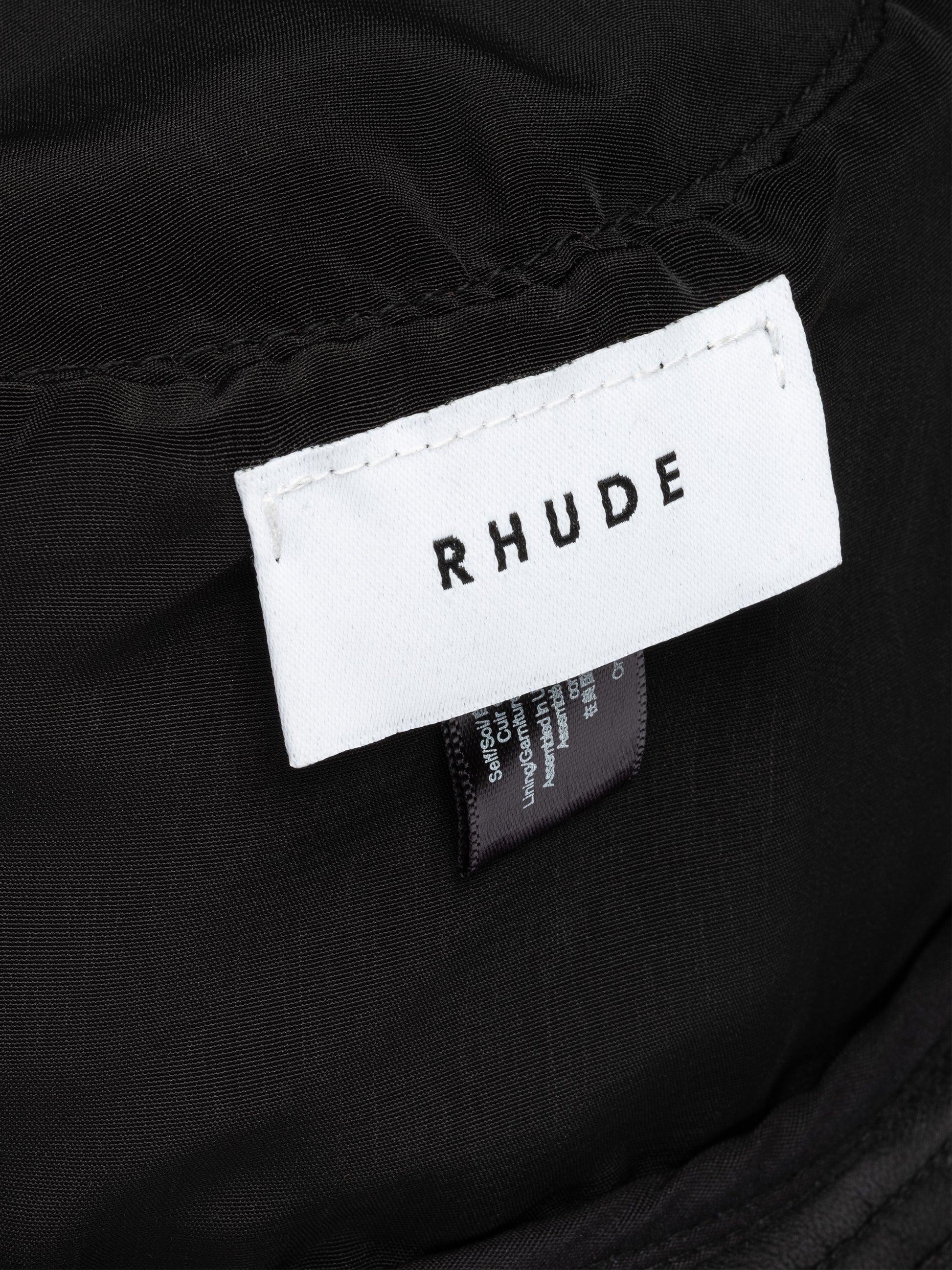 RHUDE MEN'S LOGO LEATHER BUCKET HAT NWT