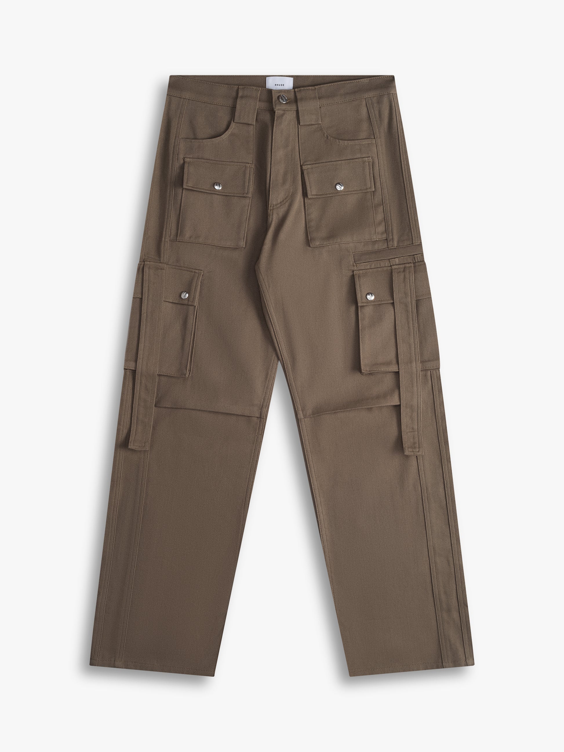 RHUDE MEN'S AMARO TWILL CARGOS OLIVE