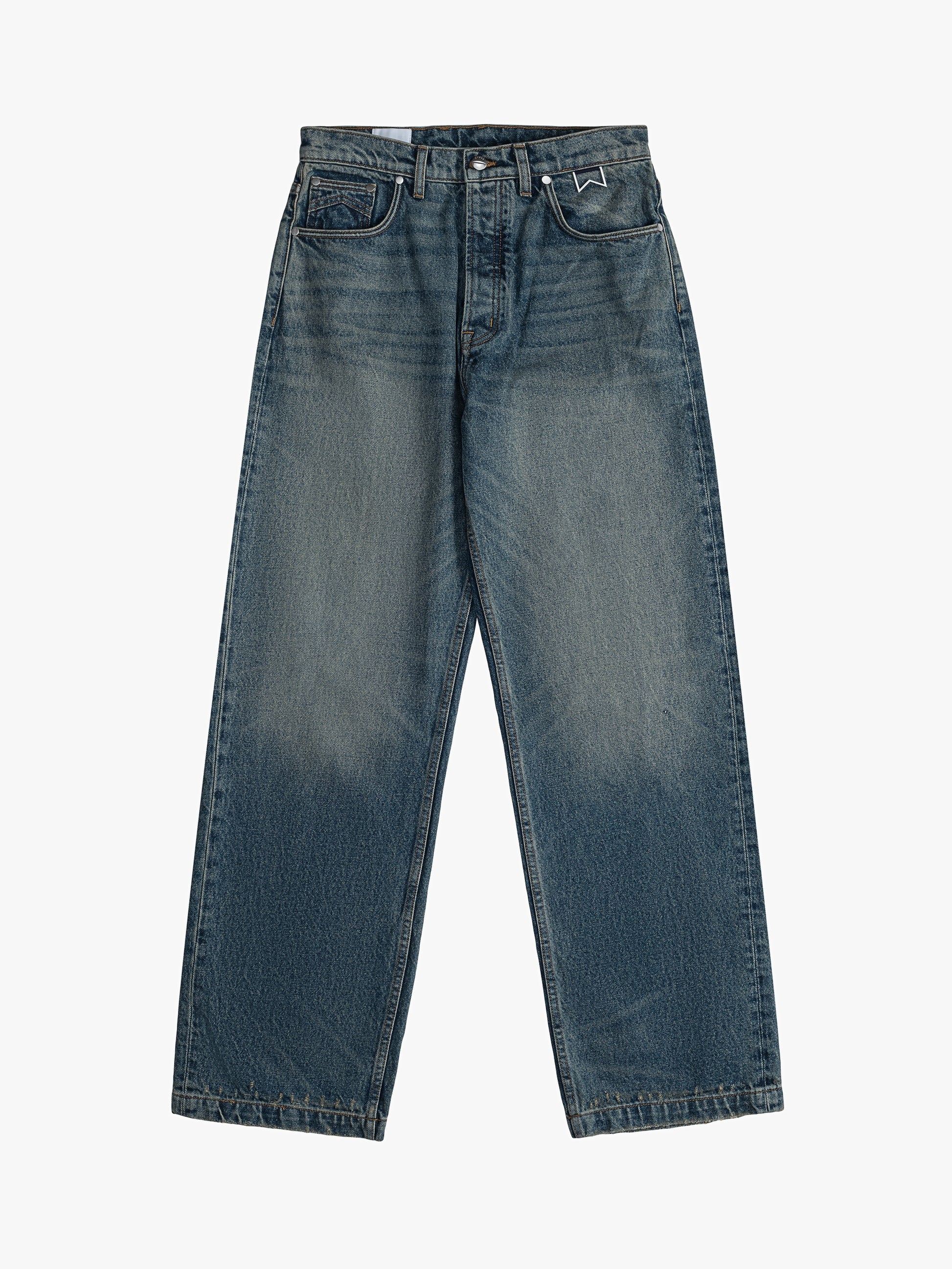 RHUDE MEN'S WIDE LEG DENIM