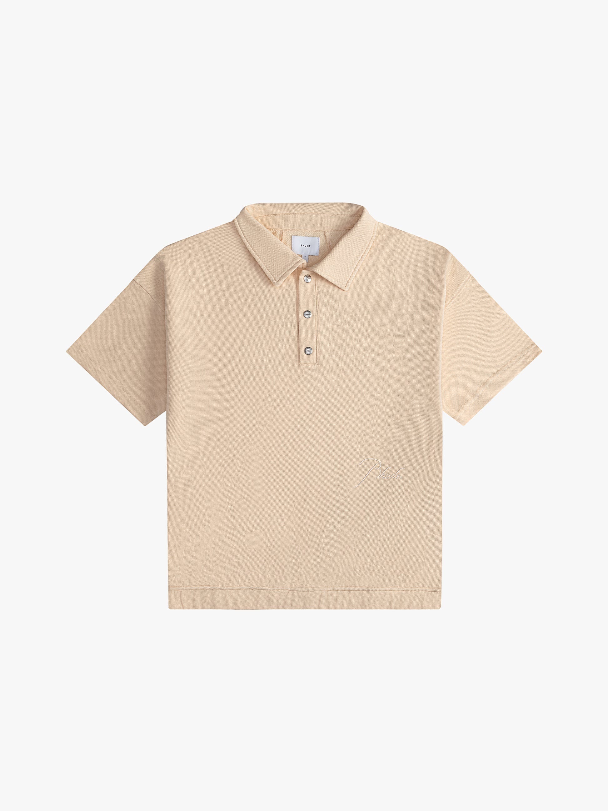 RHUDE MEN'S PIQUE SNAP SHORT SLEEVE POLO
