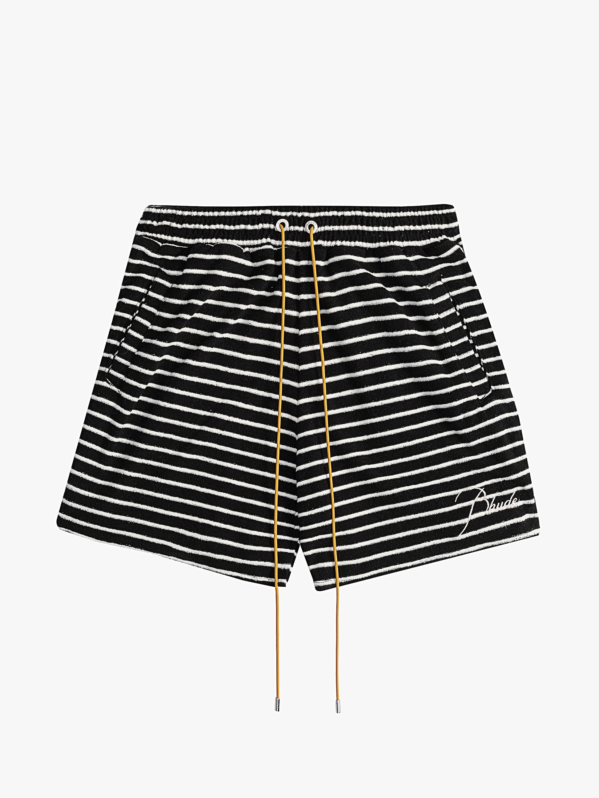 RHUDE MEN'S STRIPE TOWEL SHORT