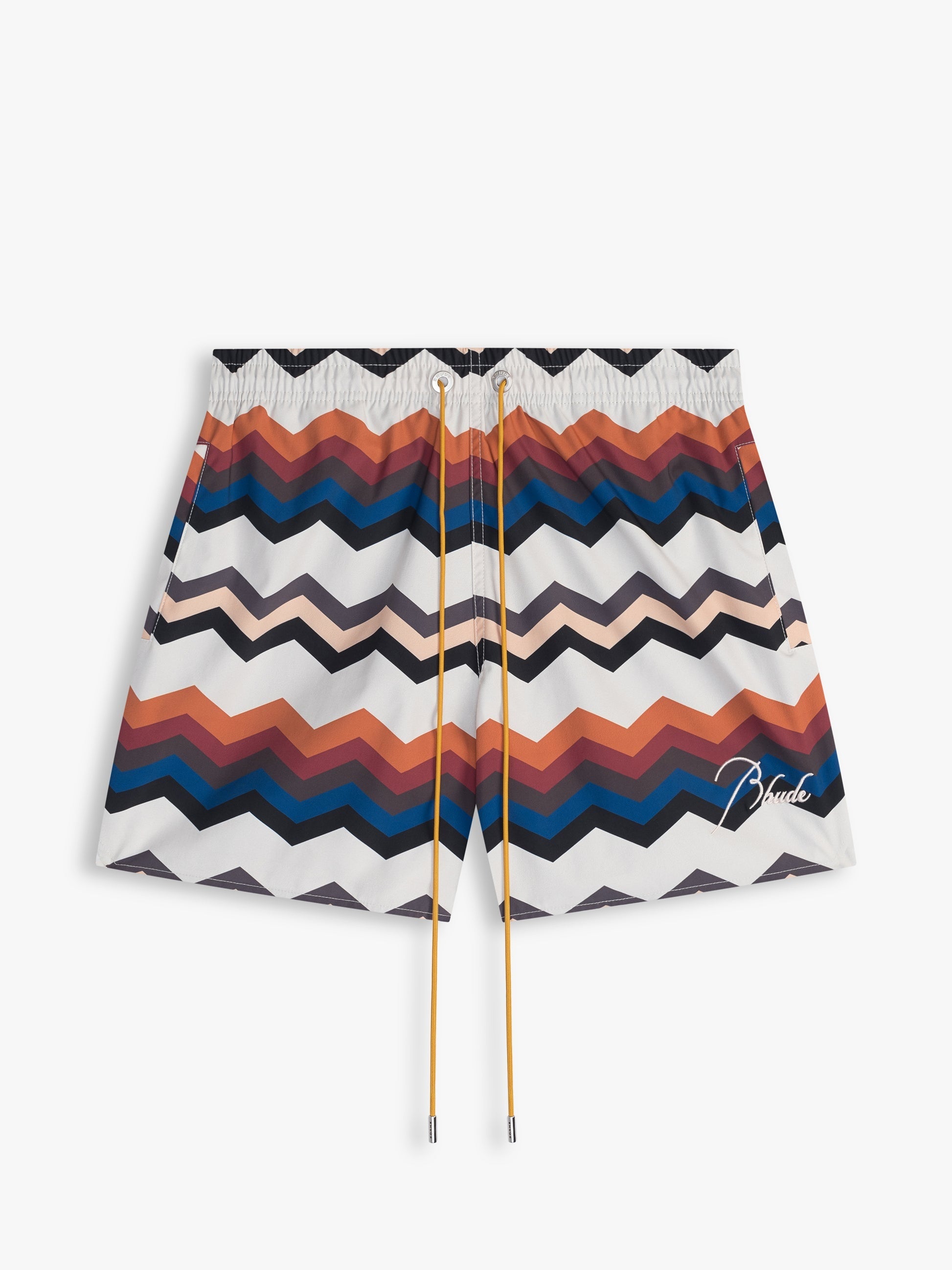 RHUDE MEN'S ZIG ZAG SWIM SHORT NWT