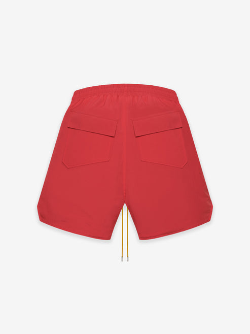 RHUDE MEN'S RED LOGO SHORTS