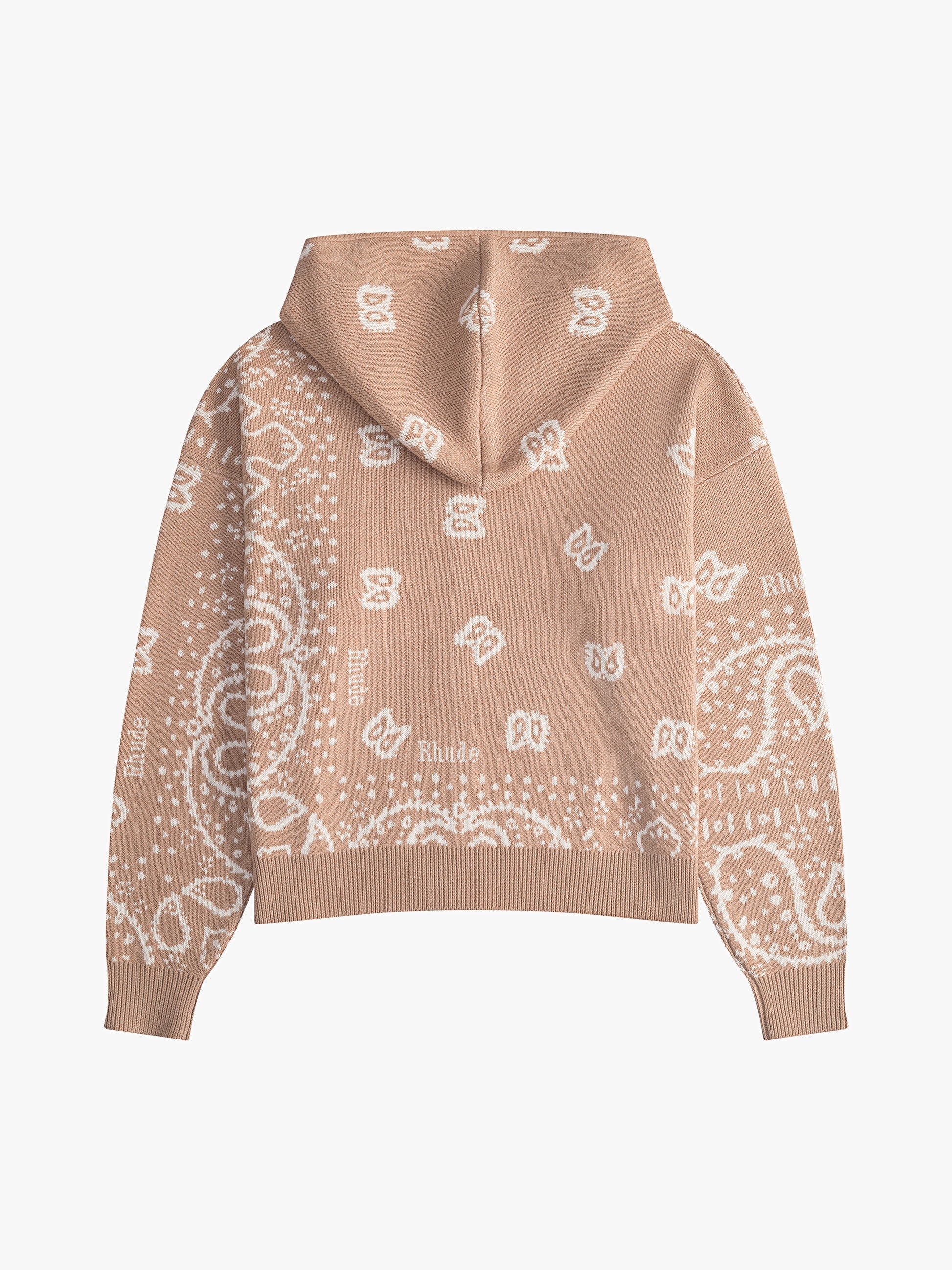 RHUDE MEN'S BANDANA KNIT ZIP-UP