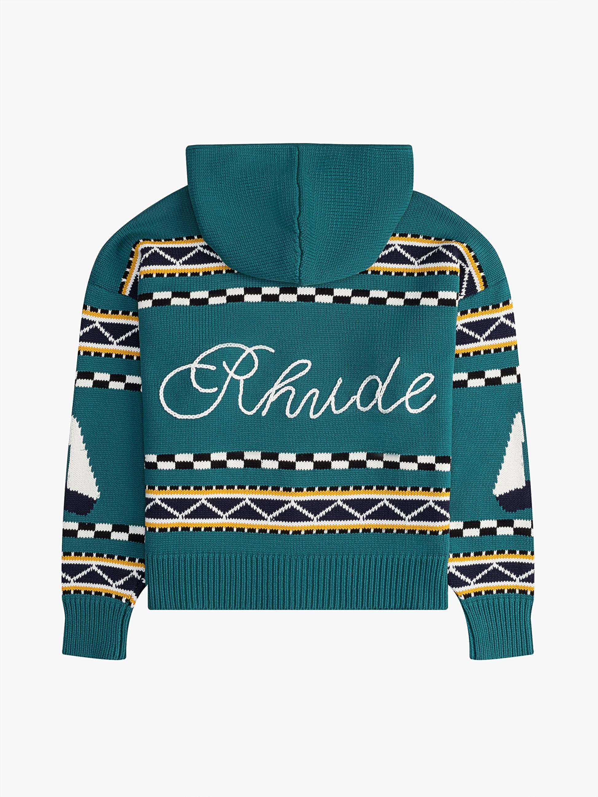RHUDE MEN'S BATEAU KNIT ZIP-UP