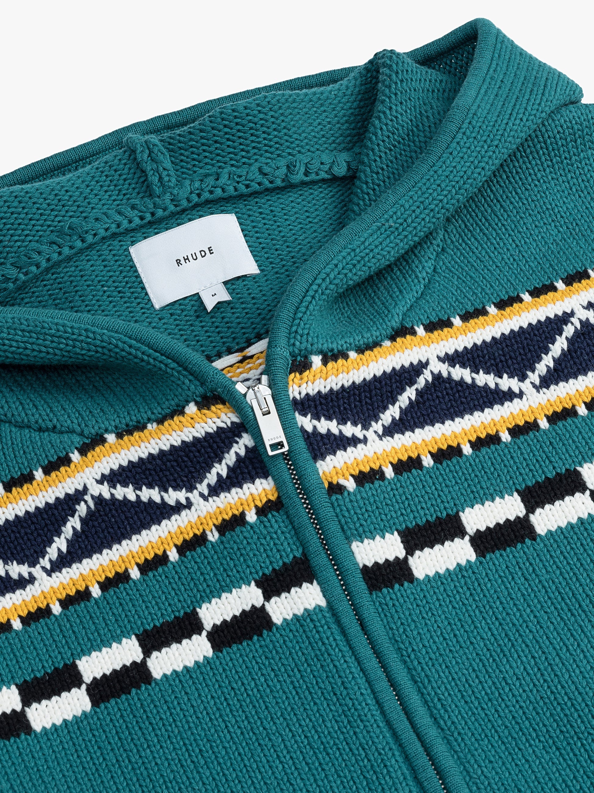 RHUDE MEN'S BATEAU KNIT ZIP-UP