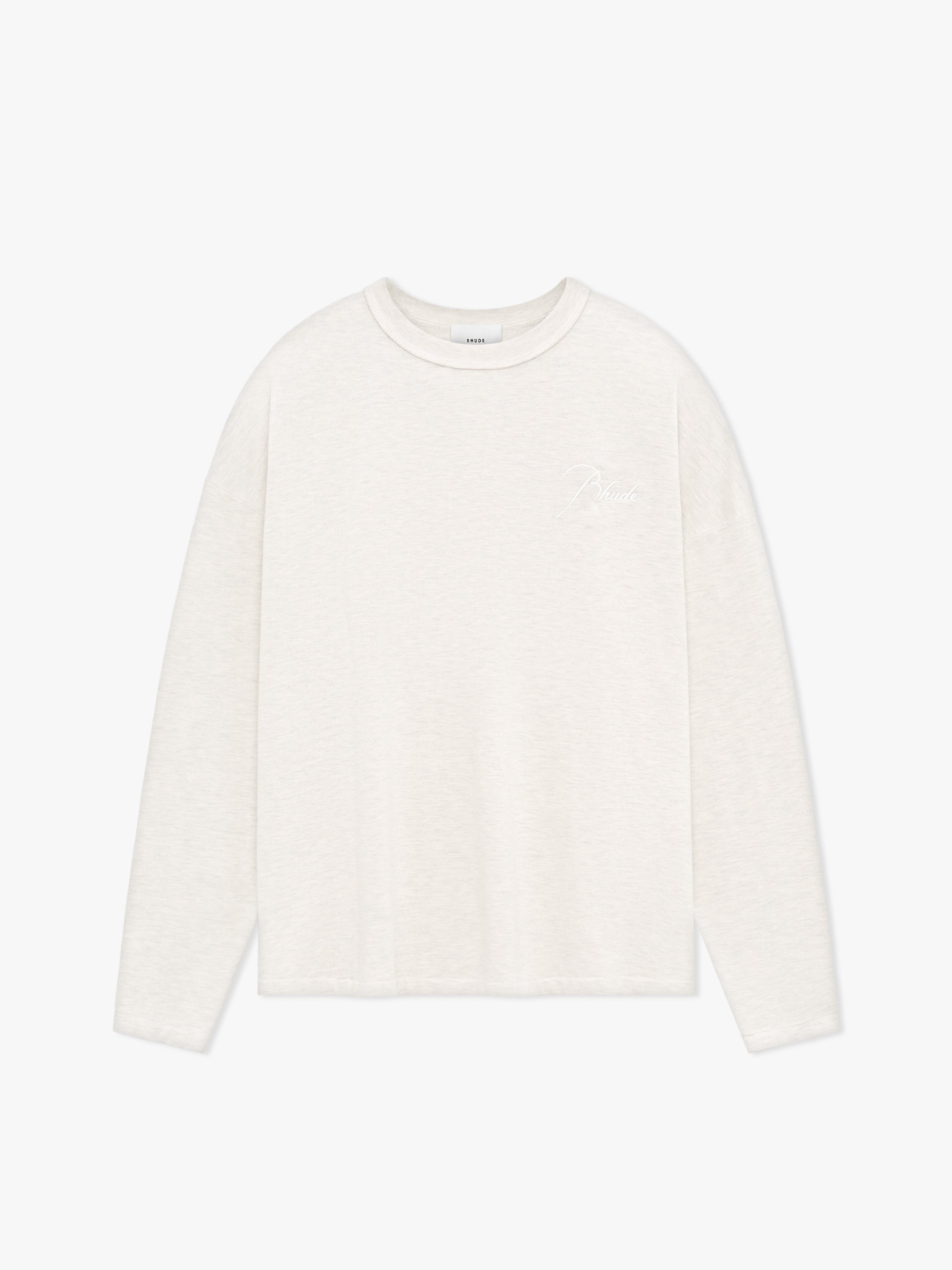 RHUDE MEN'S OFF WHITE COTTON LONG SLEEVE TEE