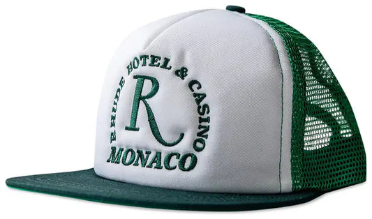 RHUDE MEN'S HOTEL TRUCKER HUNTER GREEN/WHITE