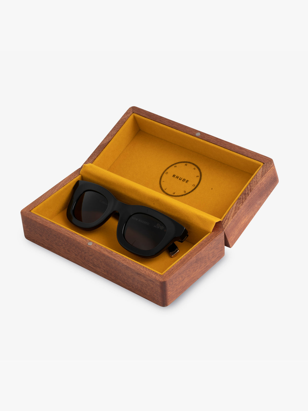 RHUDE FEMALE'S BLACK ACETATE RECTANGULAR SUNGLASSES