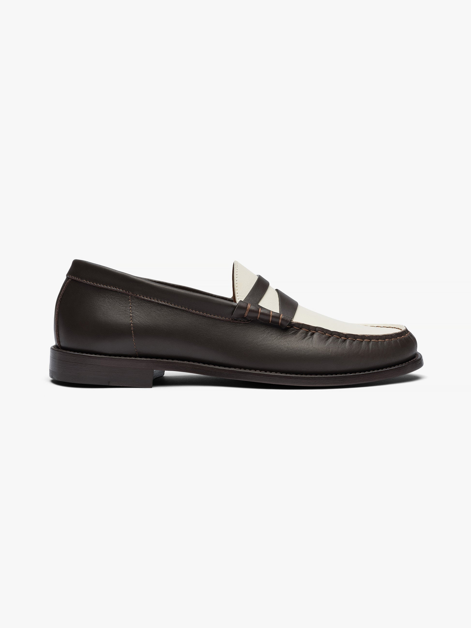 RHUDE MEN'S SLIP ON LOAFER BICOLOR BROWN/WHITE