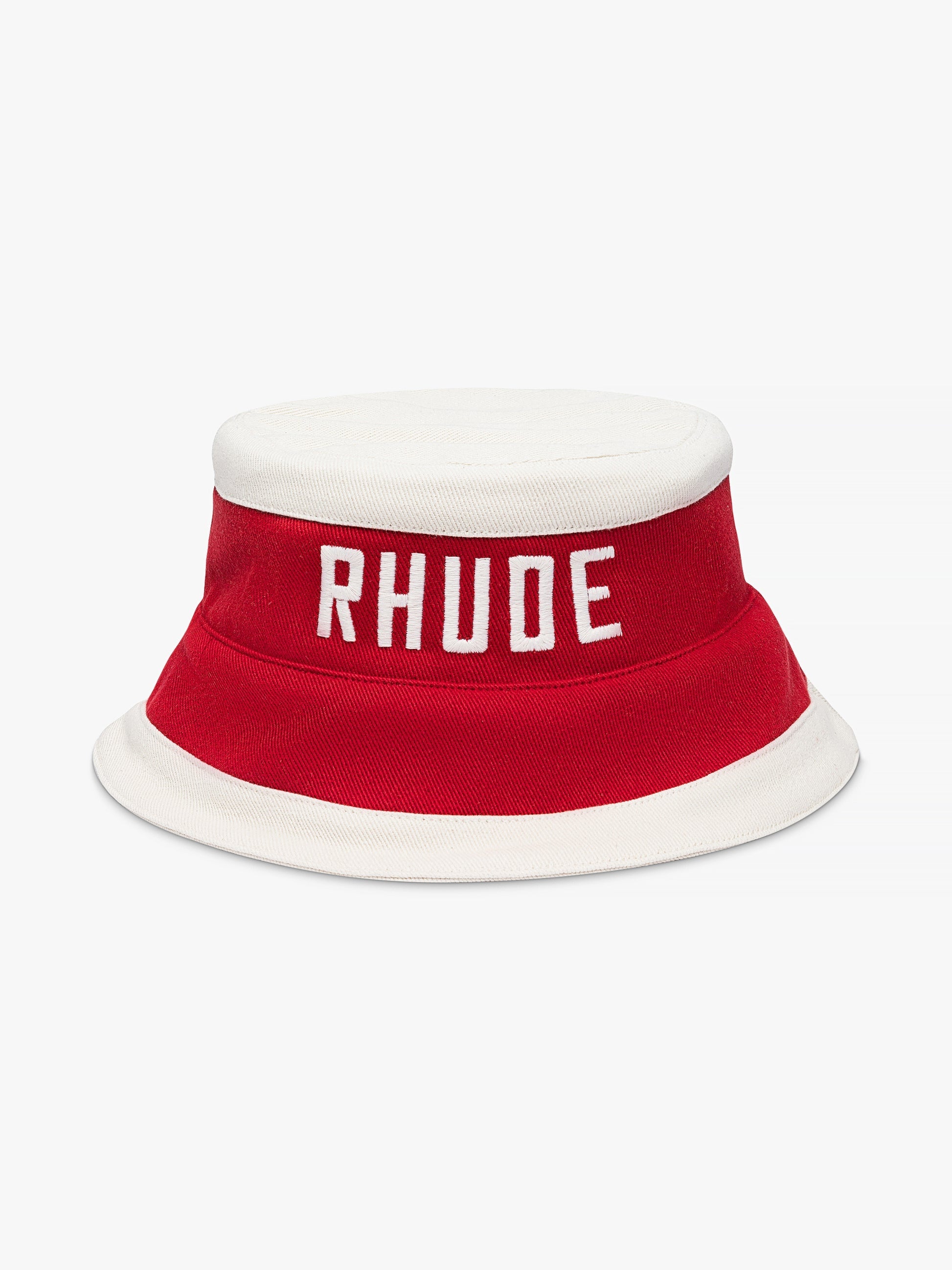 RHUDE UNISEX'S RED CREAM BUCKET HAT