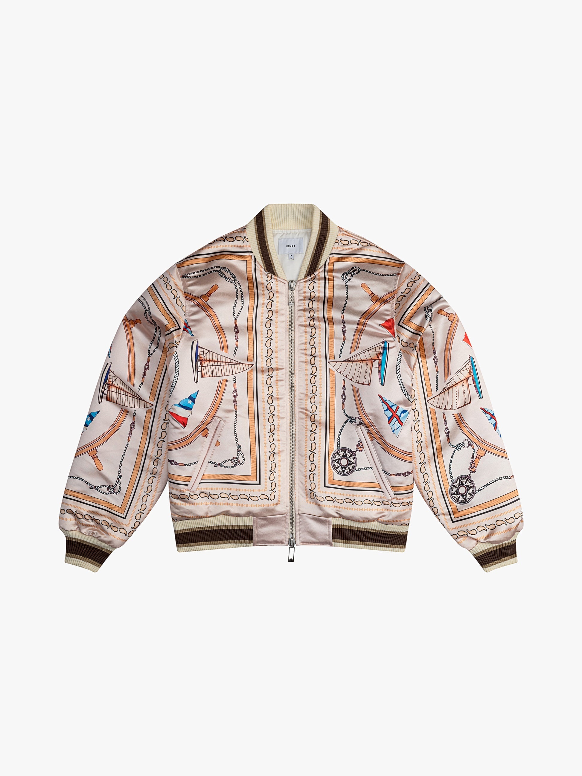 RHUDE MEN'S NAUTICA SATIN BOMBE MULTI
