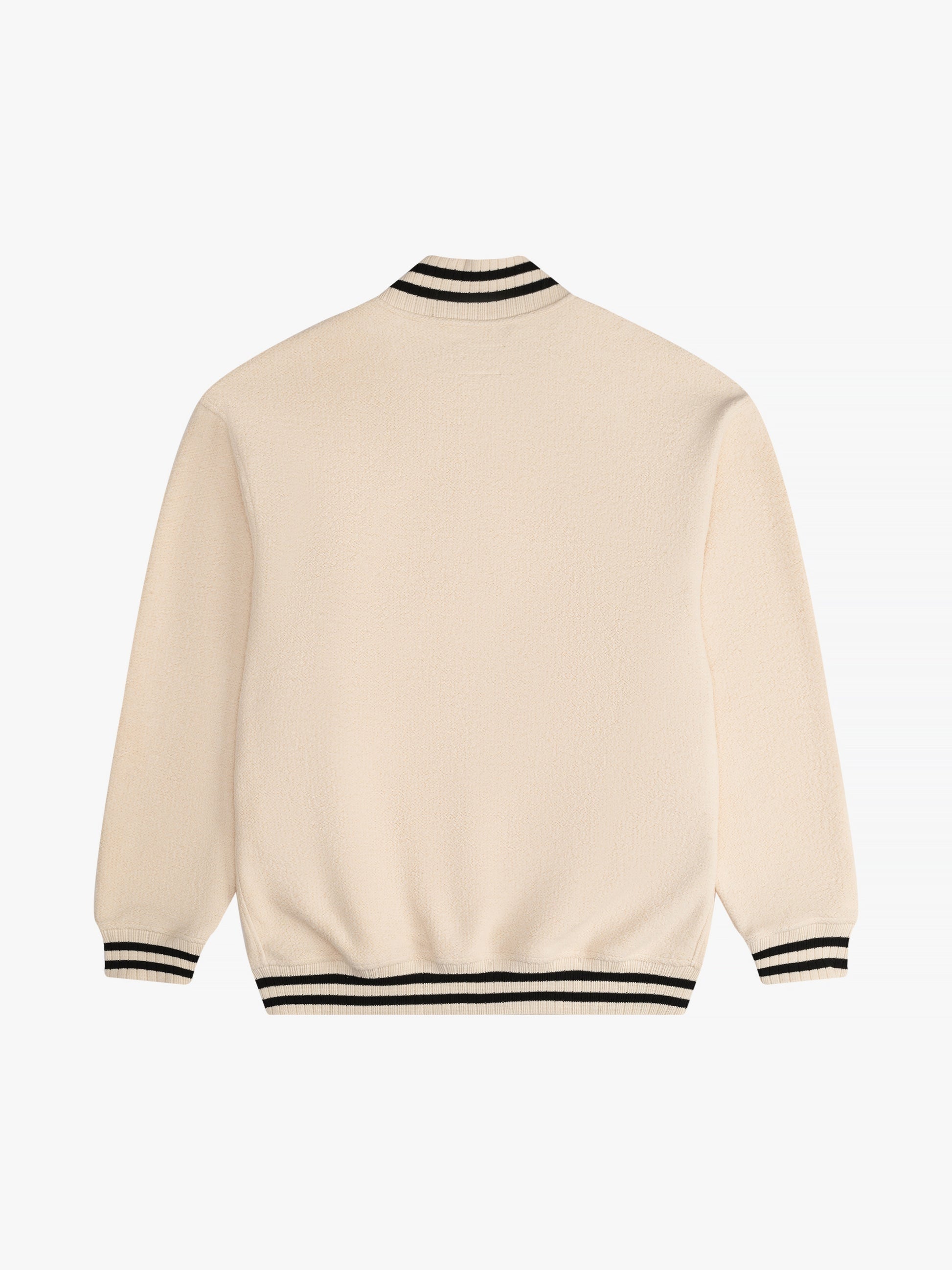 RHUDE MEN'S QUARTER-ZIP VARSITY CREAM/BLACK