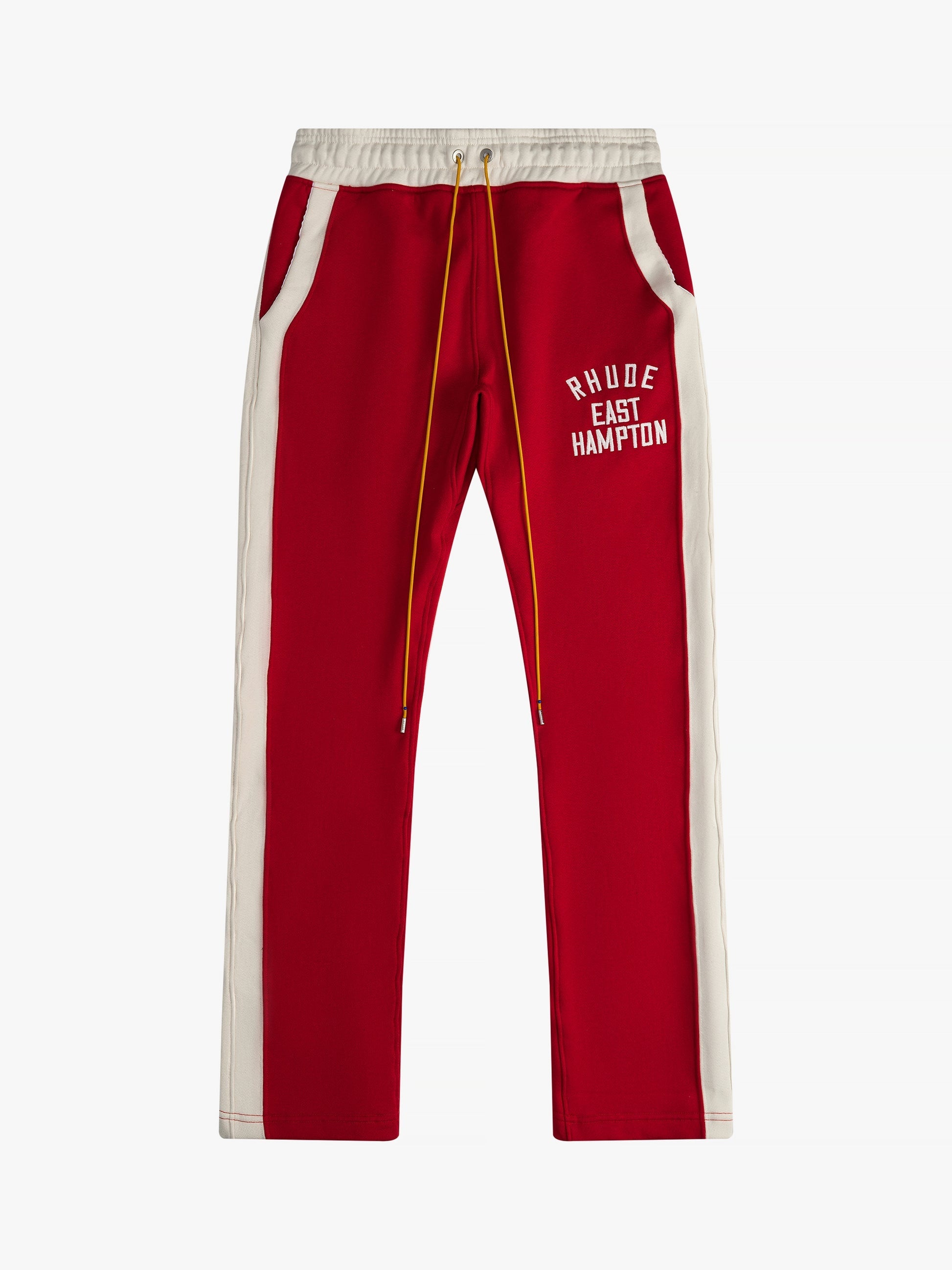 RHUDE MEN'S EAST HAMPTON SWEATP RED/CREAM