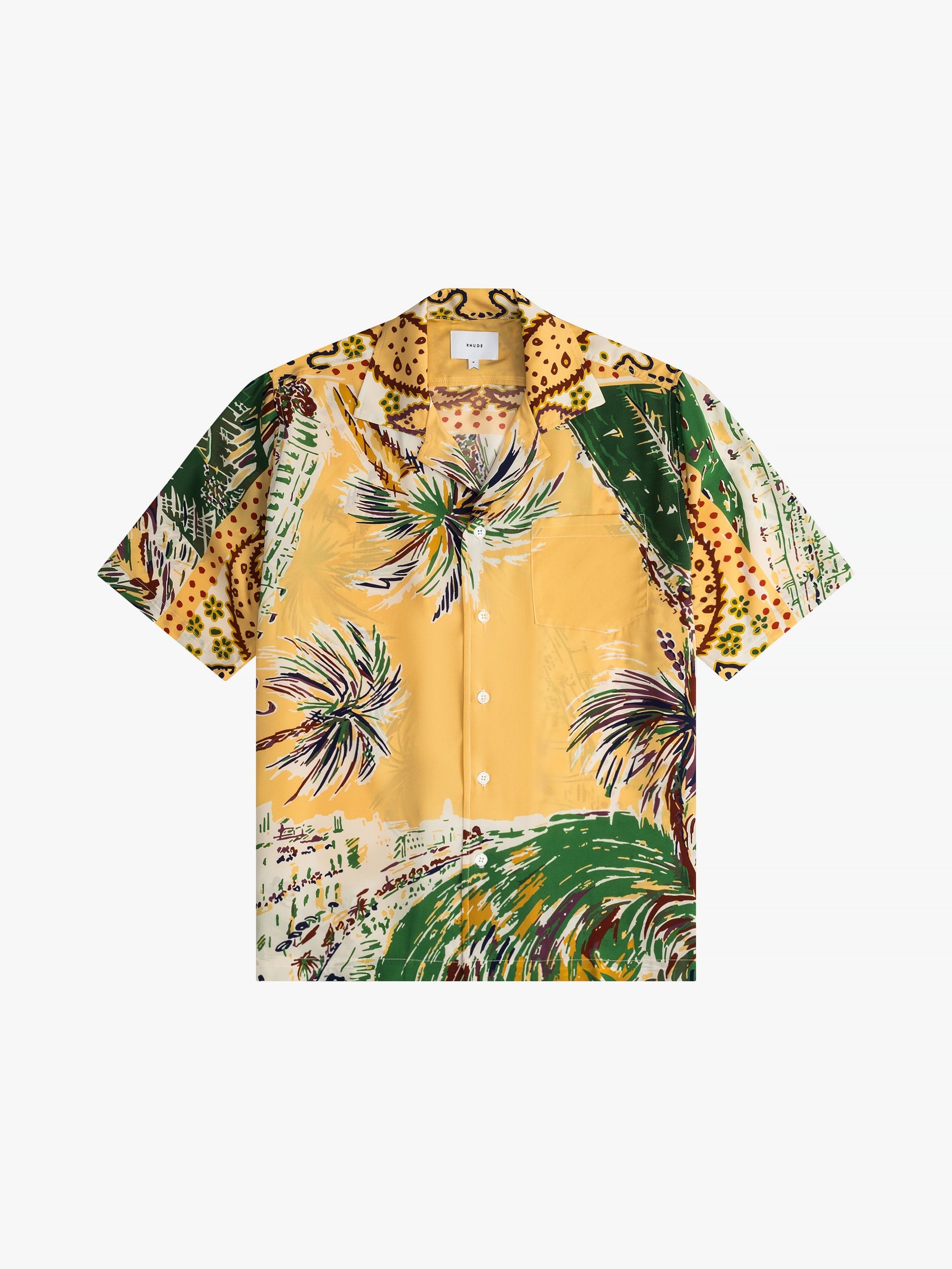 RHUDE MEN'S PALMINA SILK SHIRT MULTI