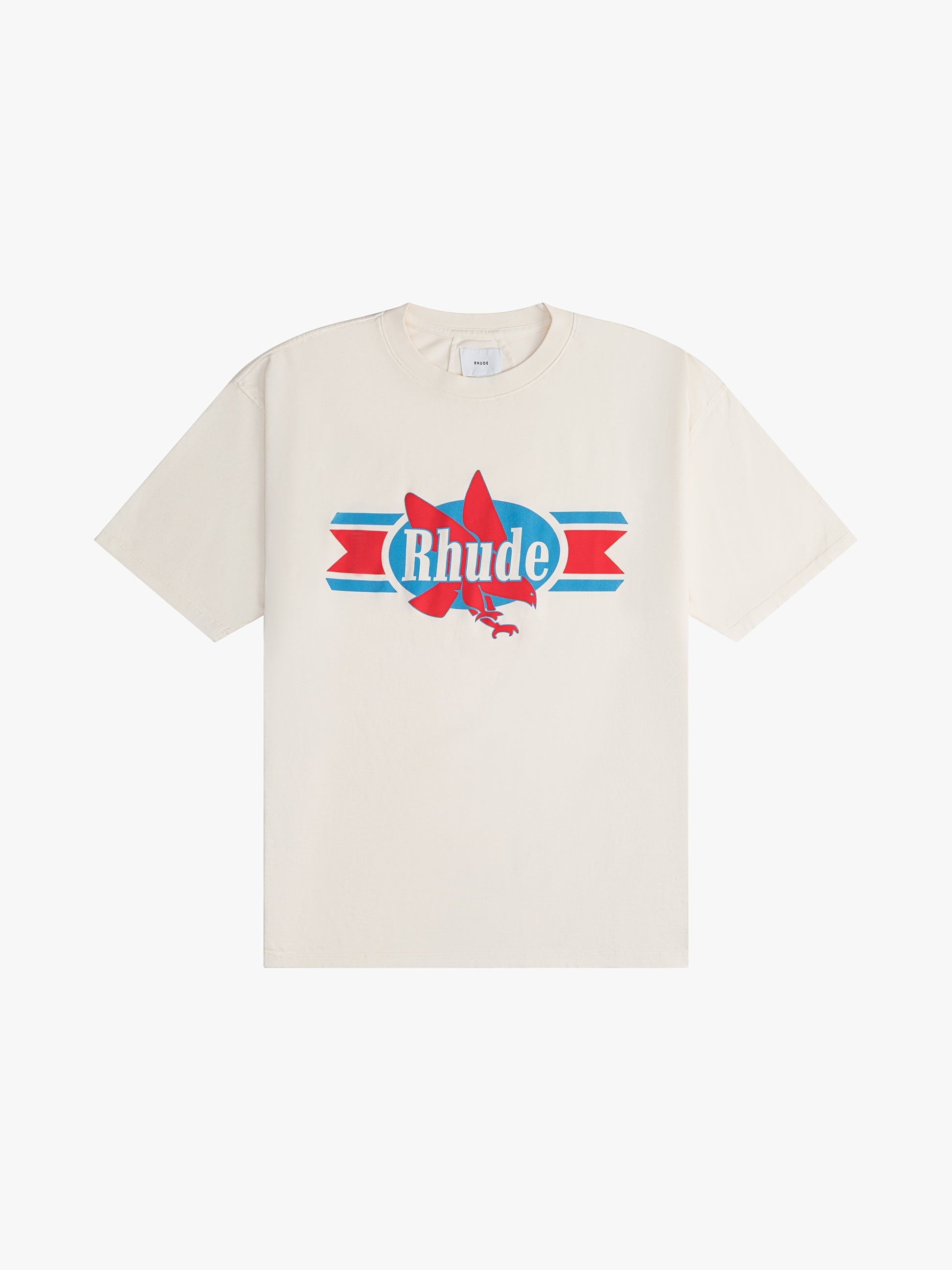 RHUDE MEN'S CHEVRON EAGLE TEE VTG WHITE NWT