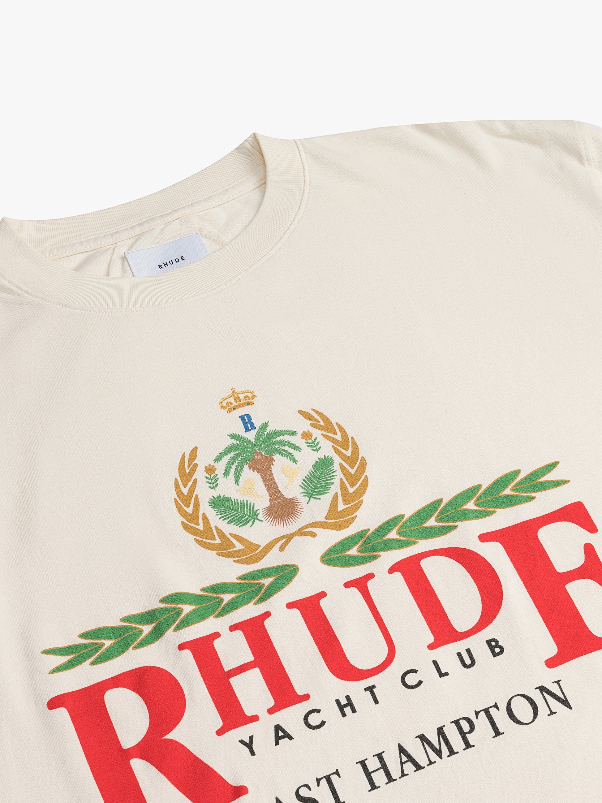 RHUDE MEN'S EAST HAMPTON CREST TEE VTG WHITE NWT