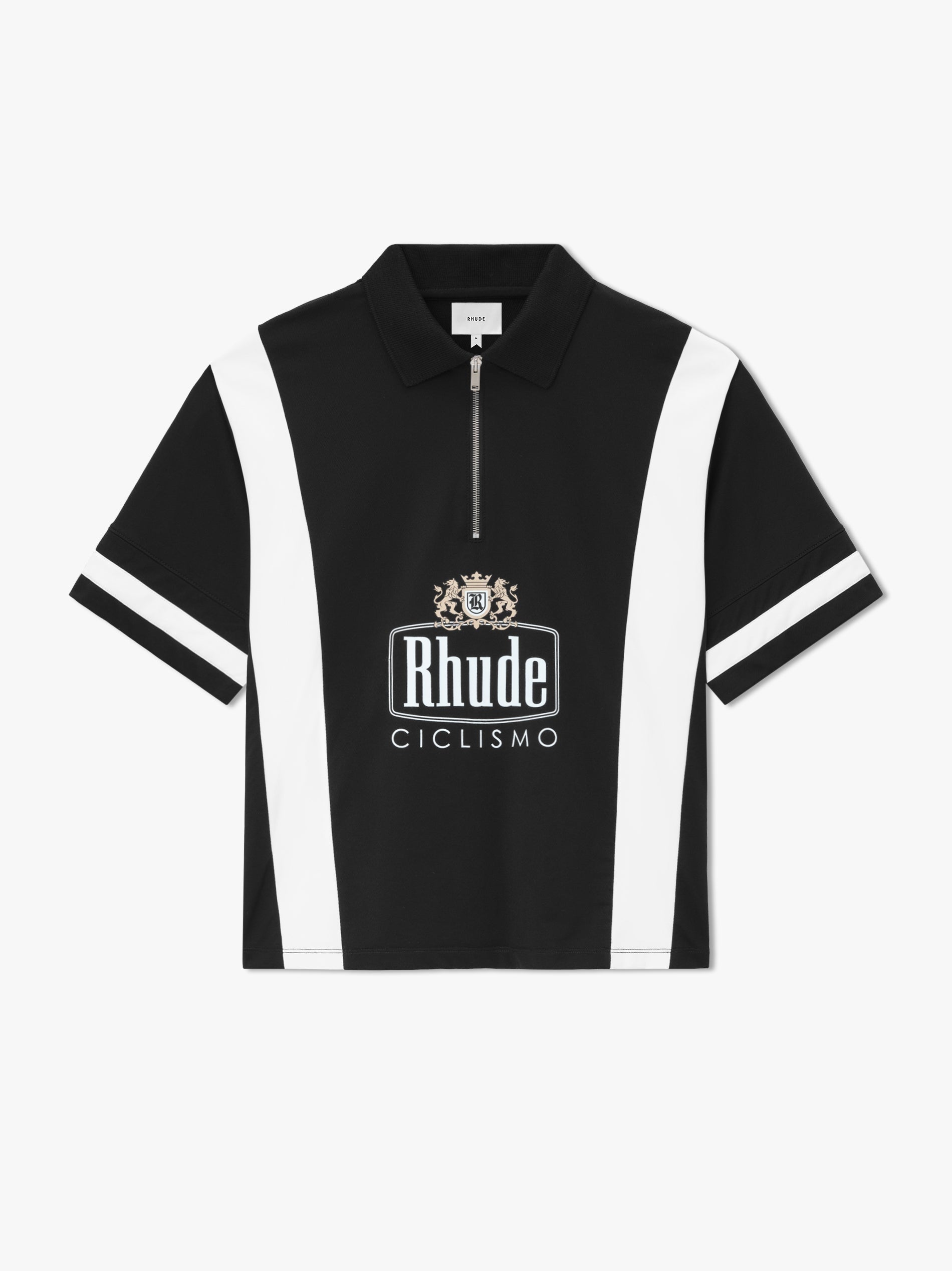 RHUDE MEN'S CICLISMO JERSEY BLACK/WHITE NWT