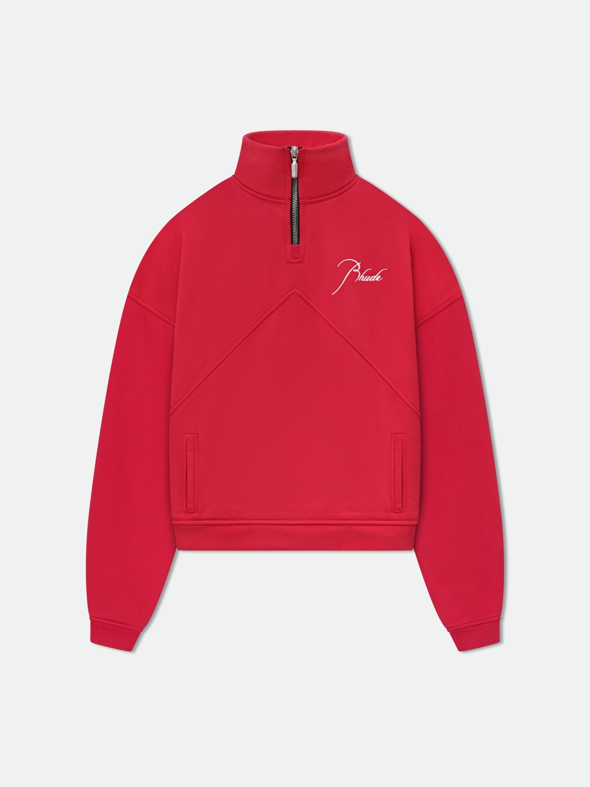 RHUDE MEN'S QUARTER ZIP VTG RED