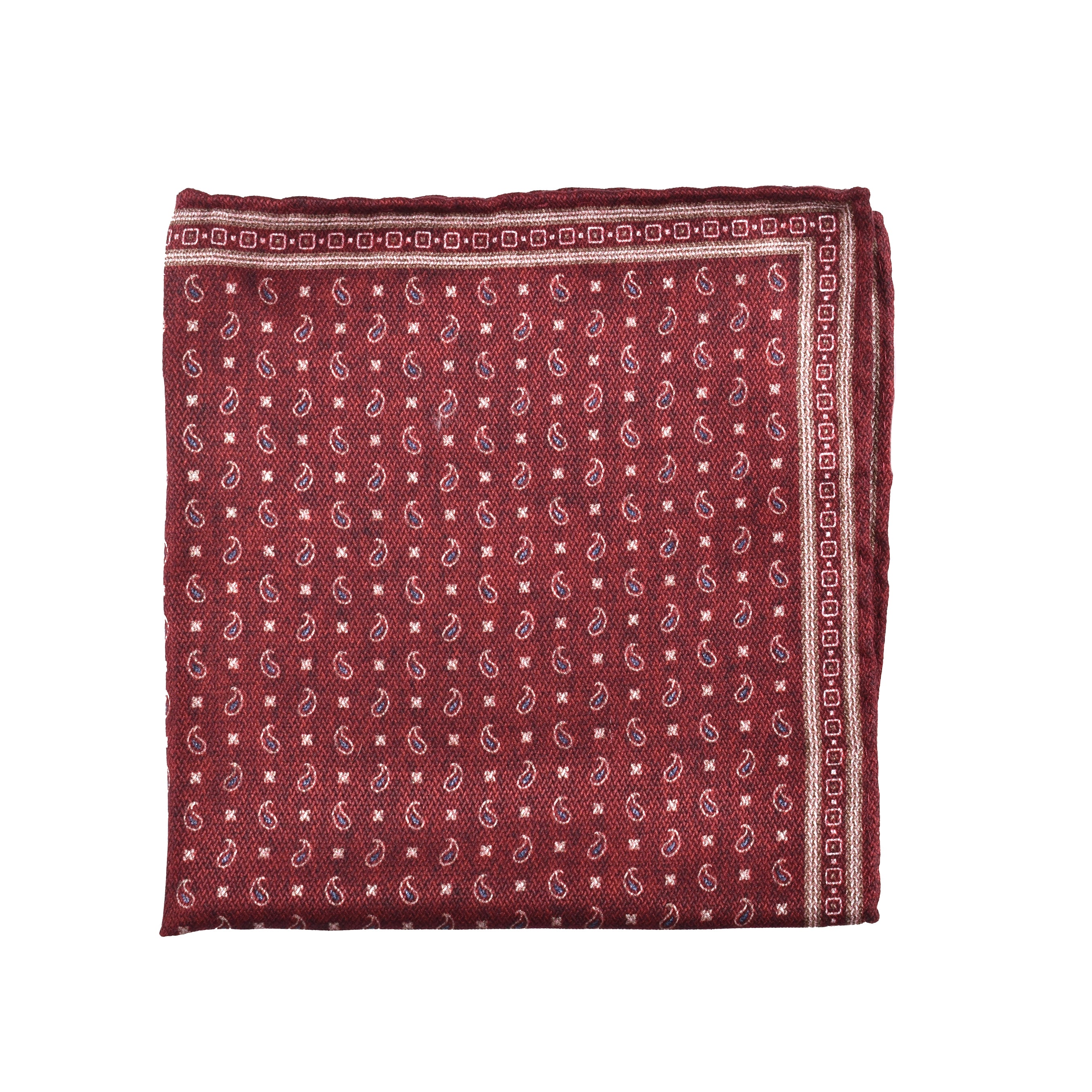 BRUNELLO CUCINELLI MEN'S 100% SILK TWO TONE GEOMETRIC POCKET SQUARE NEW