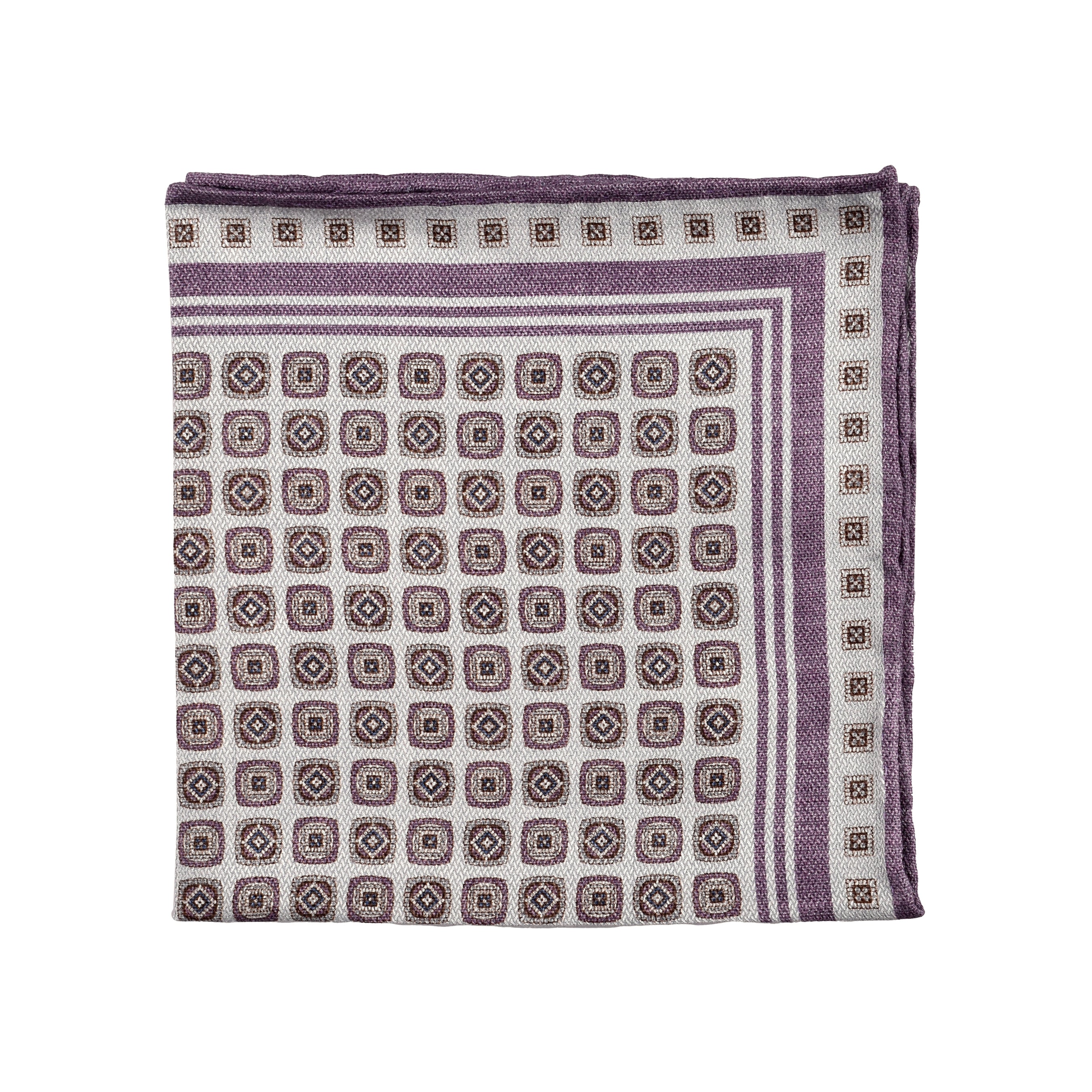 BRUNELLO CUCINELLI MEN'S 100% SILK GEOMETRIC POCKET SQUARE