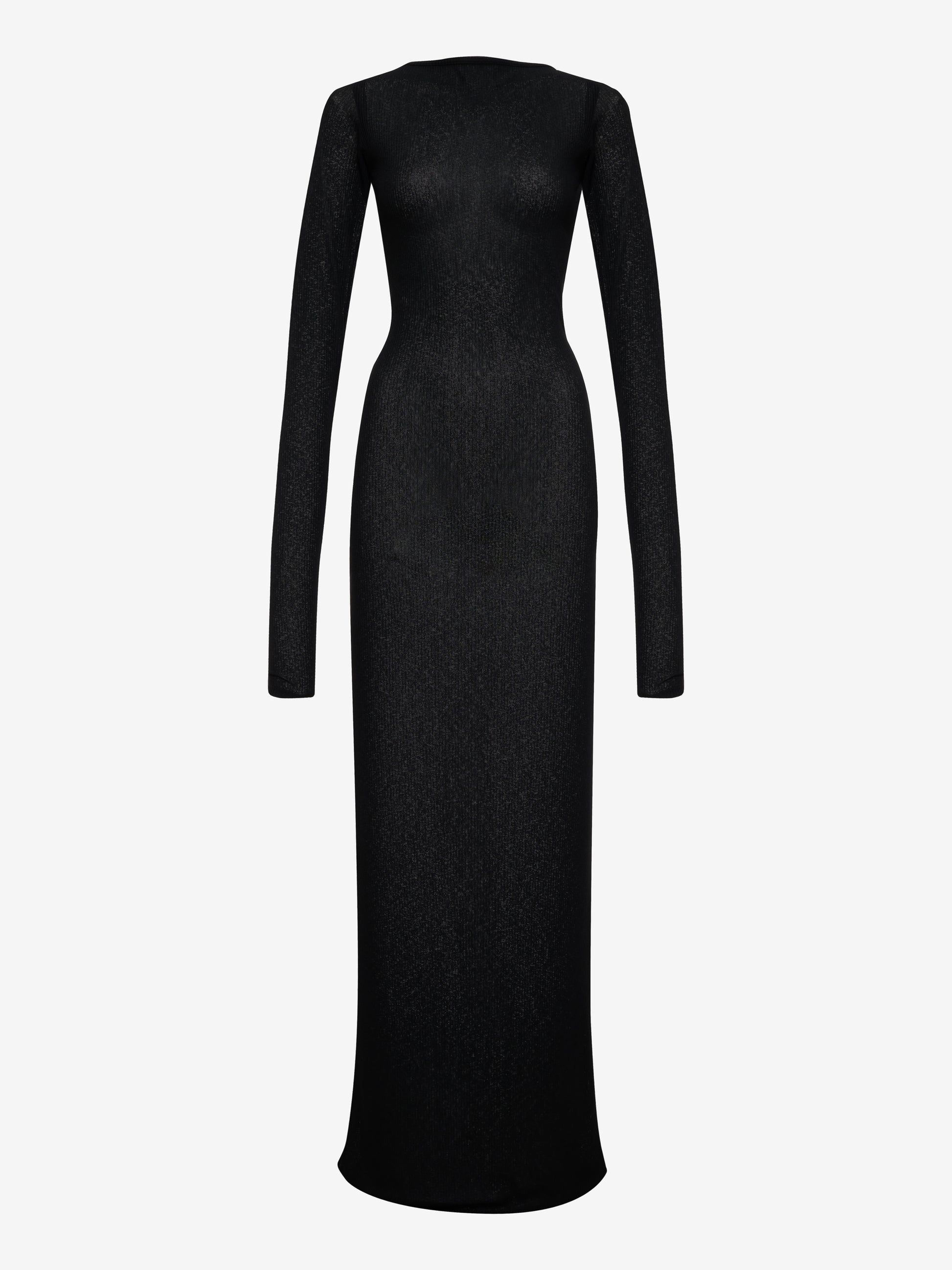 RHUDE WOMEN'S SHEER KNIT JERSEY DRESS BLACK