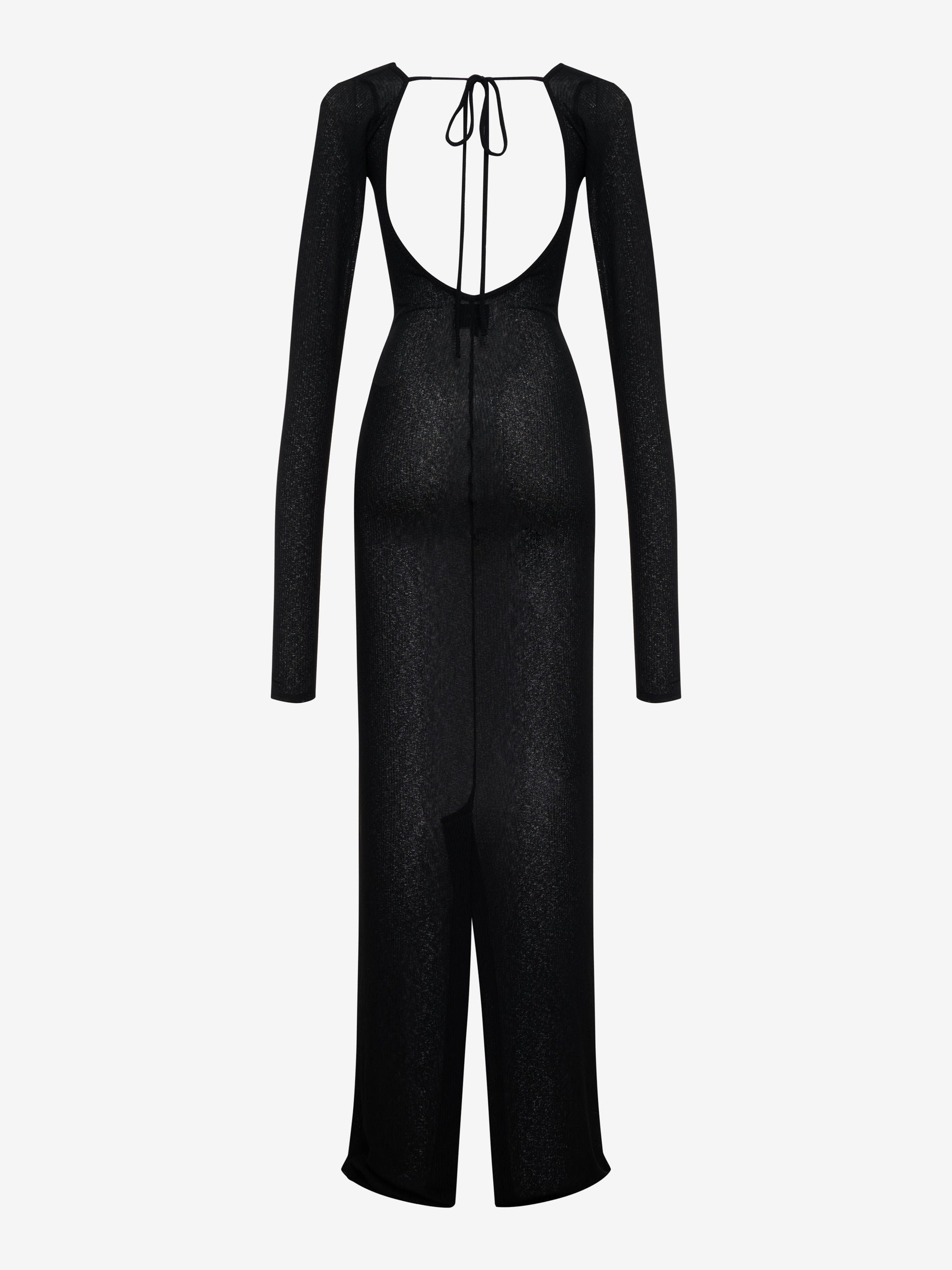 RHUDE WOMEN'S SHEER KNIT JERSEY DRESS BLACK