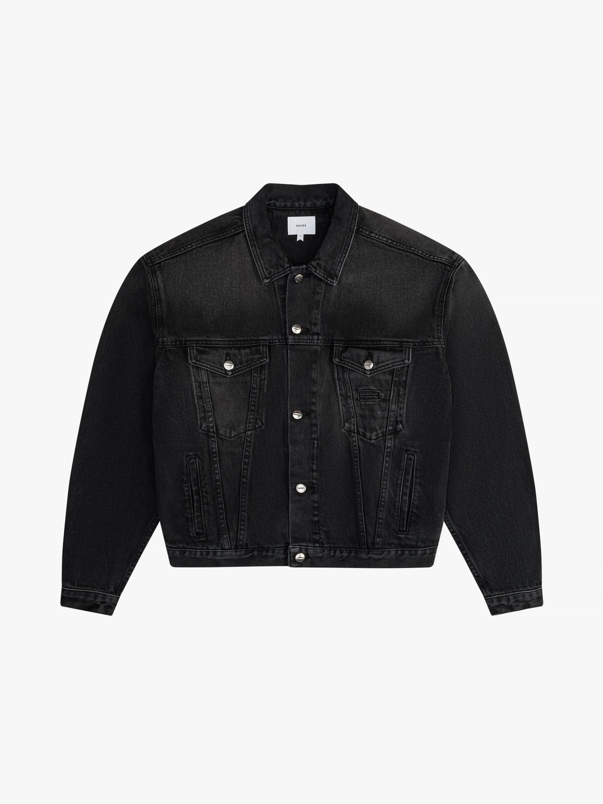 RHUDE WOMEN'S OVERSIZED DENIM TRUCKER J BLACK