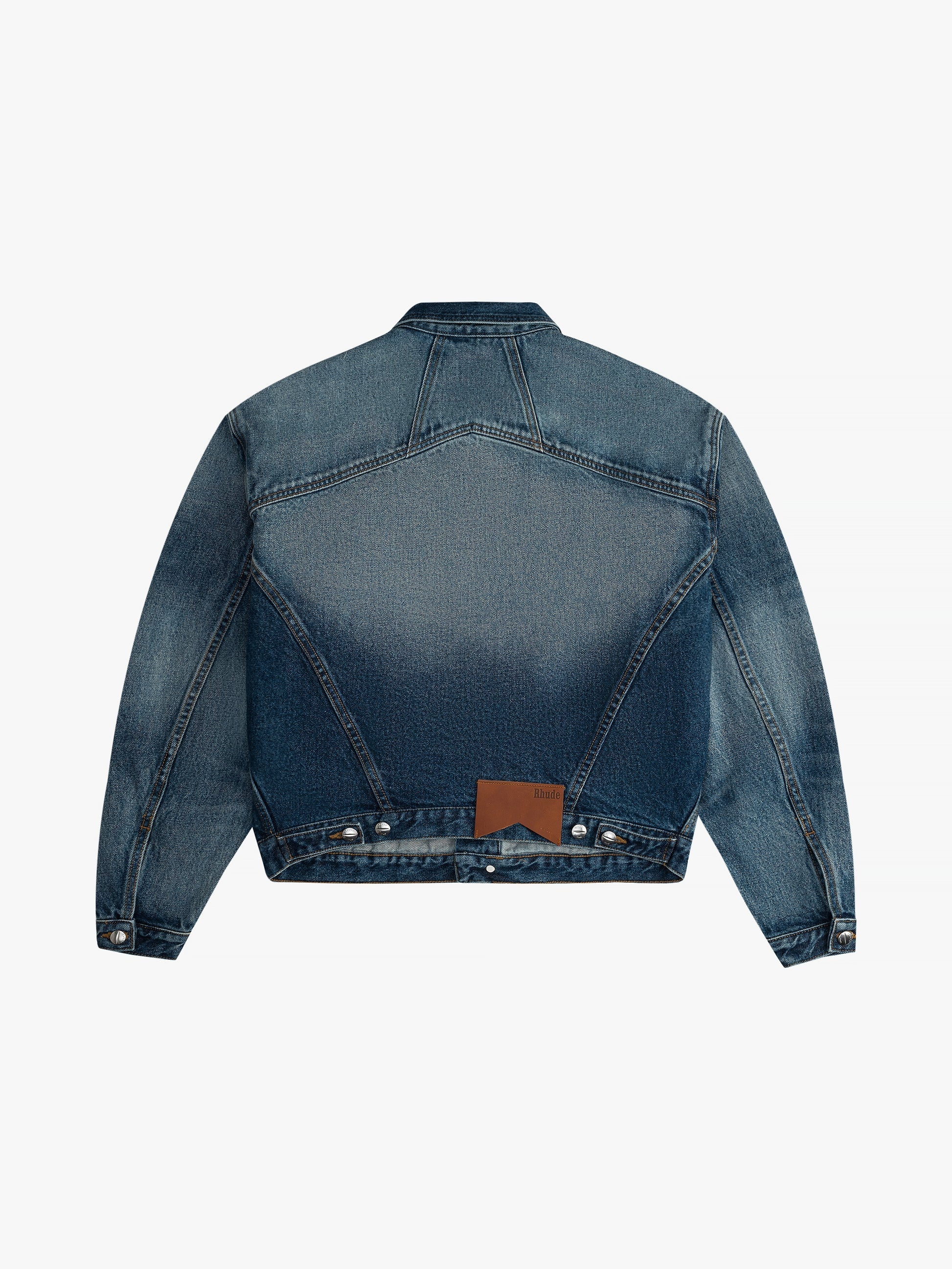 RHUDE WOMEN'S OVERSIZED DENIM TRUCKER J LIGHT INDIGO