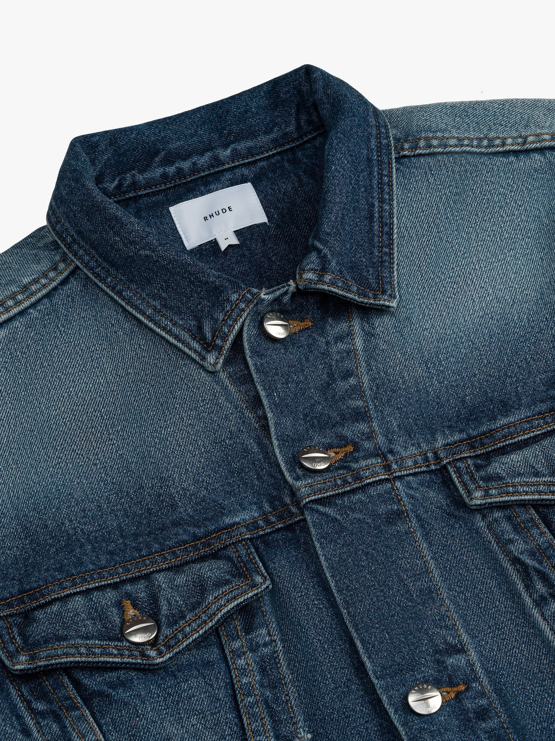 RHUDE WOMEN'S OVERSIZED DENIM TRUCKER J LIGHT INDIGO
