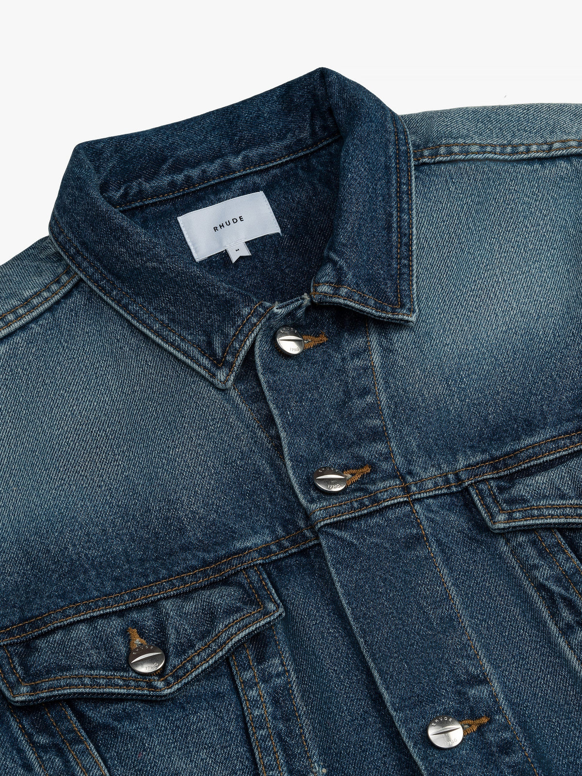RHUDE WOMEN'S LIGHT INDIGO DENIM OVERSIZED JACKET