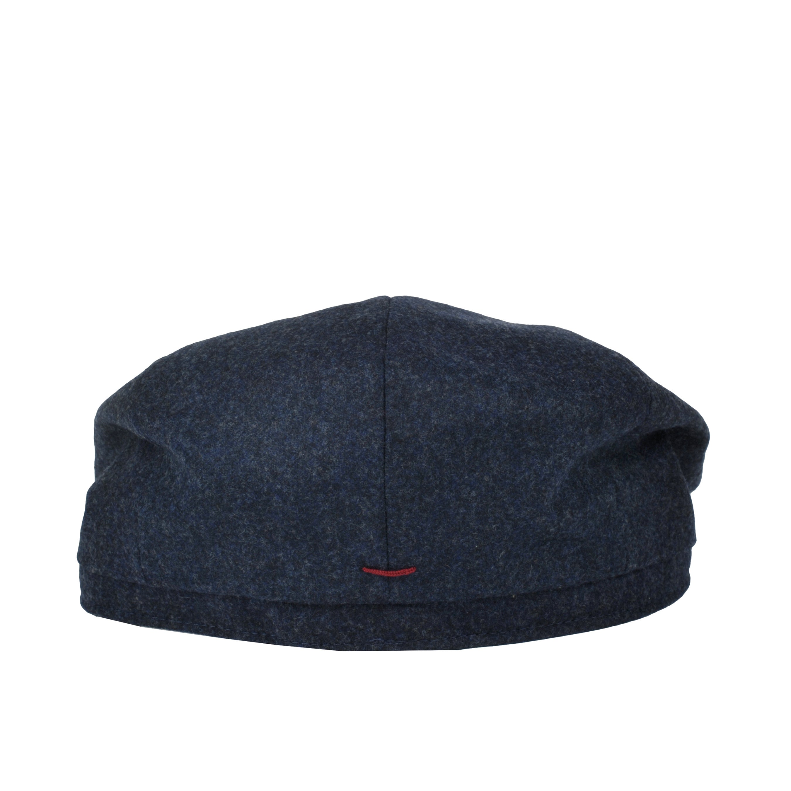 BRUNELLO CUCINELLI MEN'S 100% VIRGIN WOOL NAVY BLUE FLAY HAT