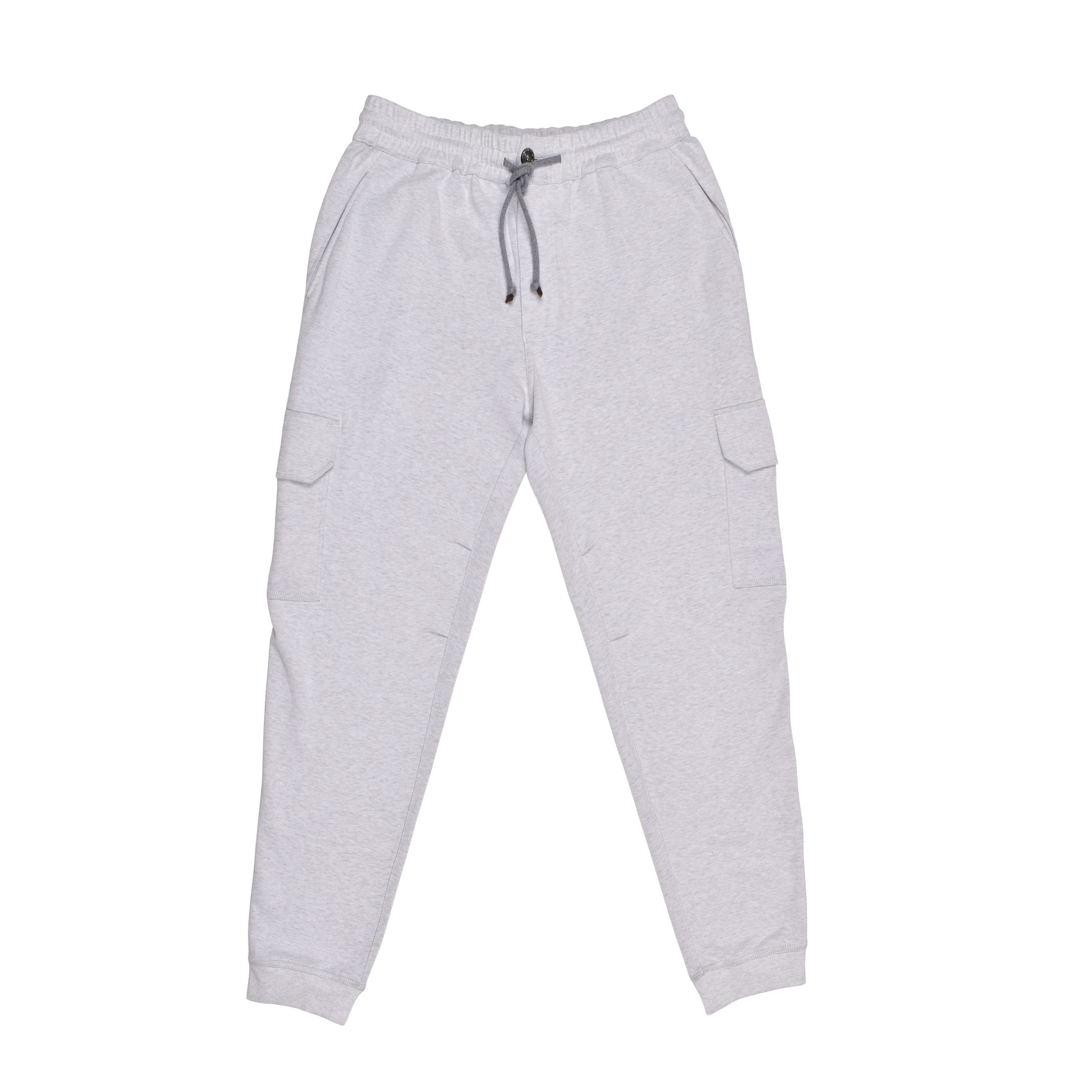 BRUNELLO CUCINELLI MEN'S LIGHT GREY CARGO SWEATPANTS