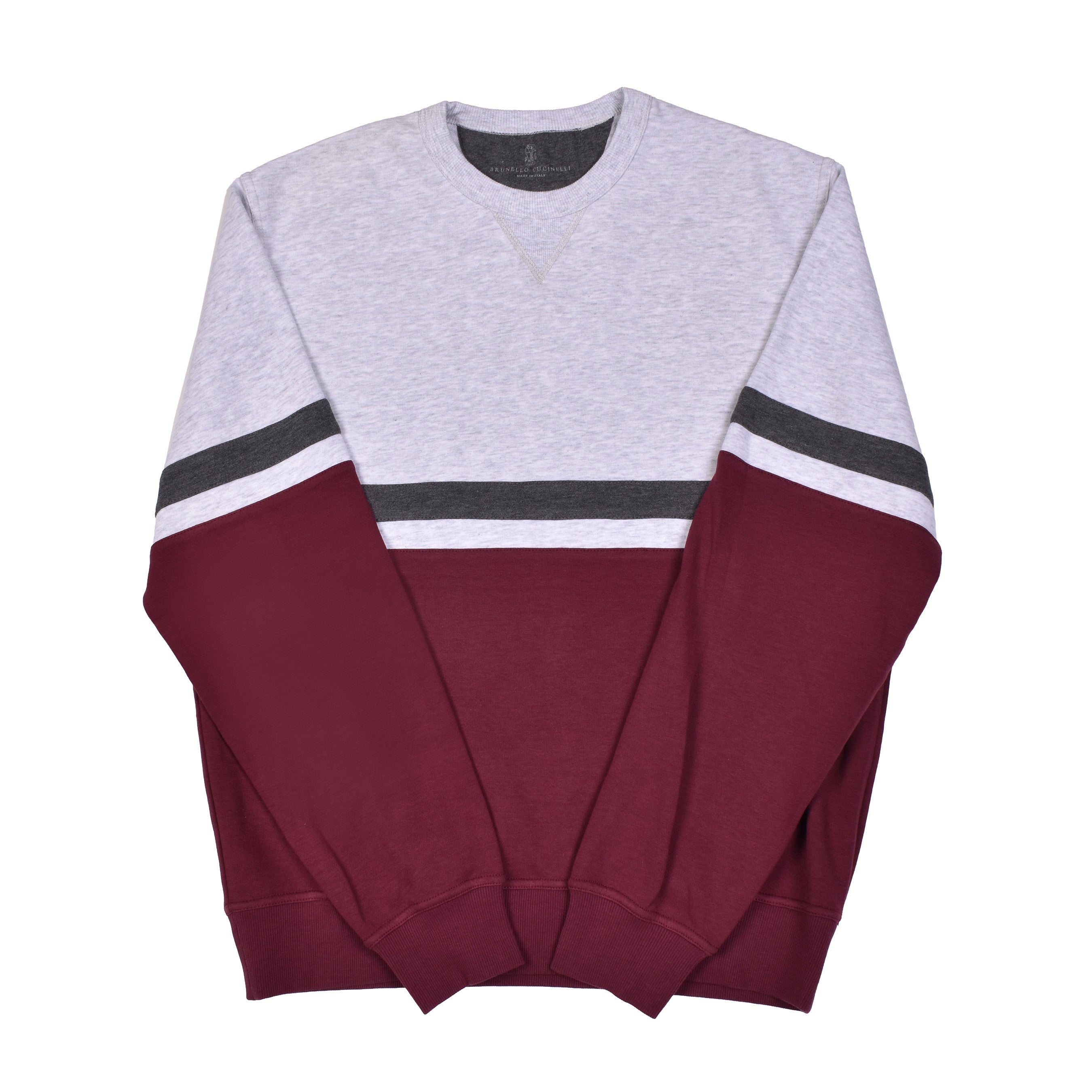 BRUNELLO CUCINELLI MEN'S TWO TONE CASUAL ATHLETIC GYM SWEATER/SWEATSHIRT