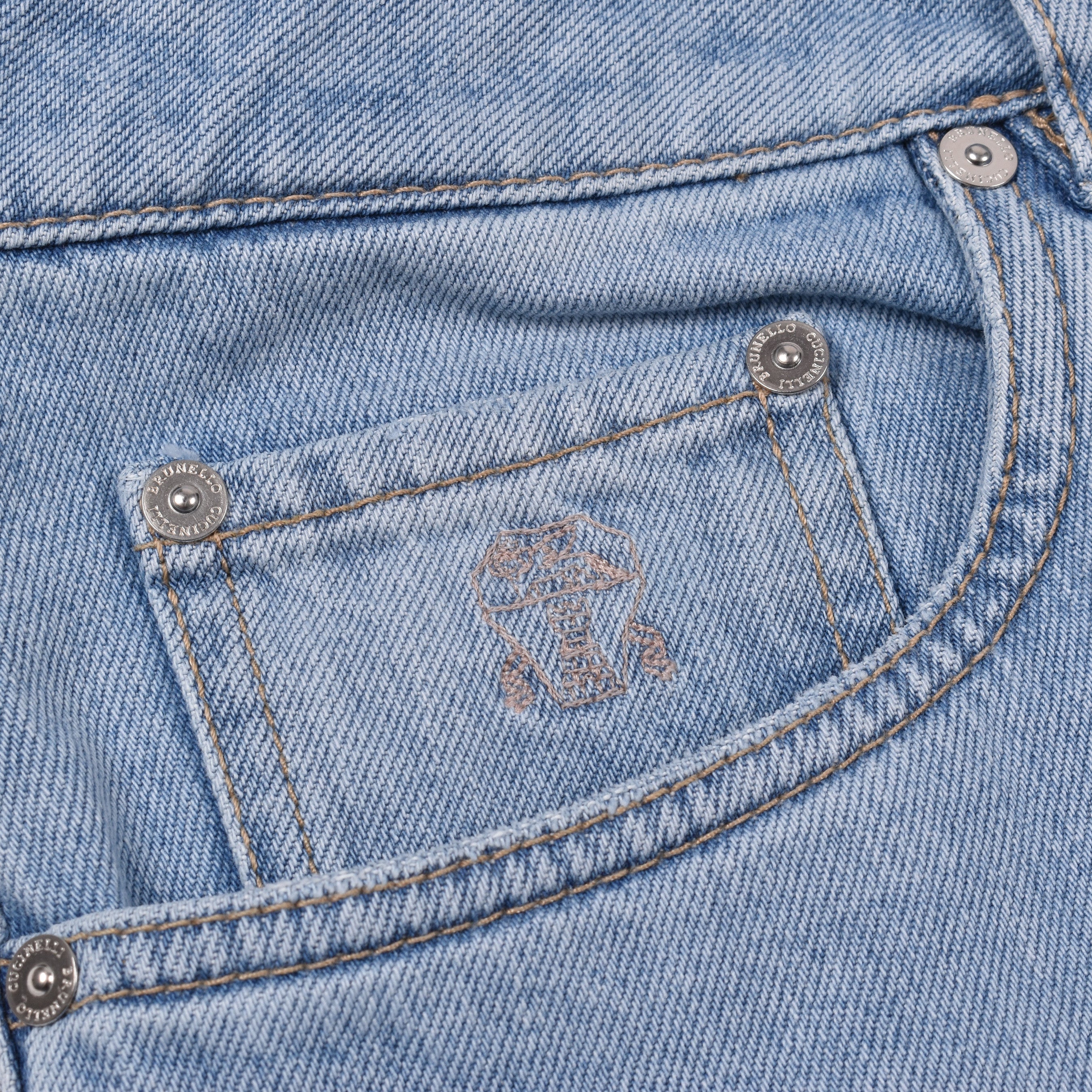 BRUNELLO CUCINELLI MEN'S LIGHT WASH DENIM JEANS