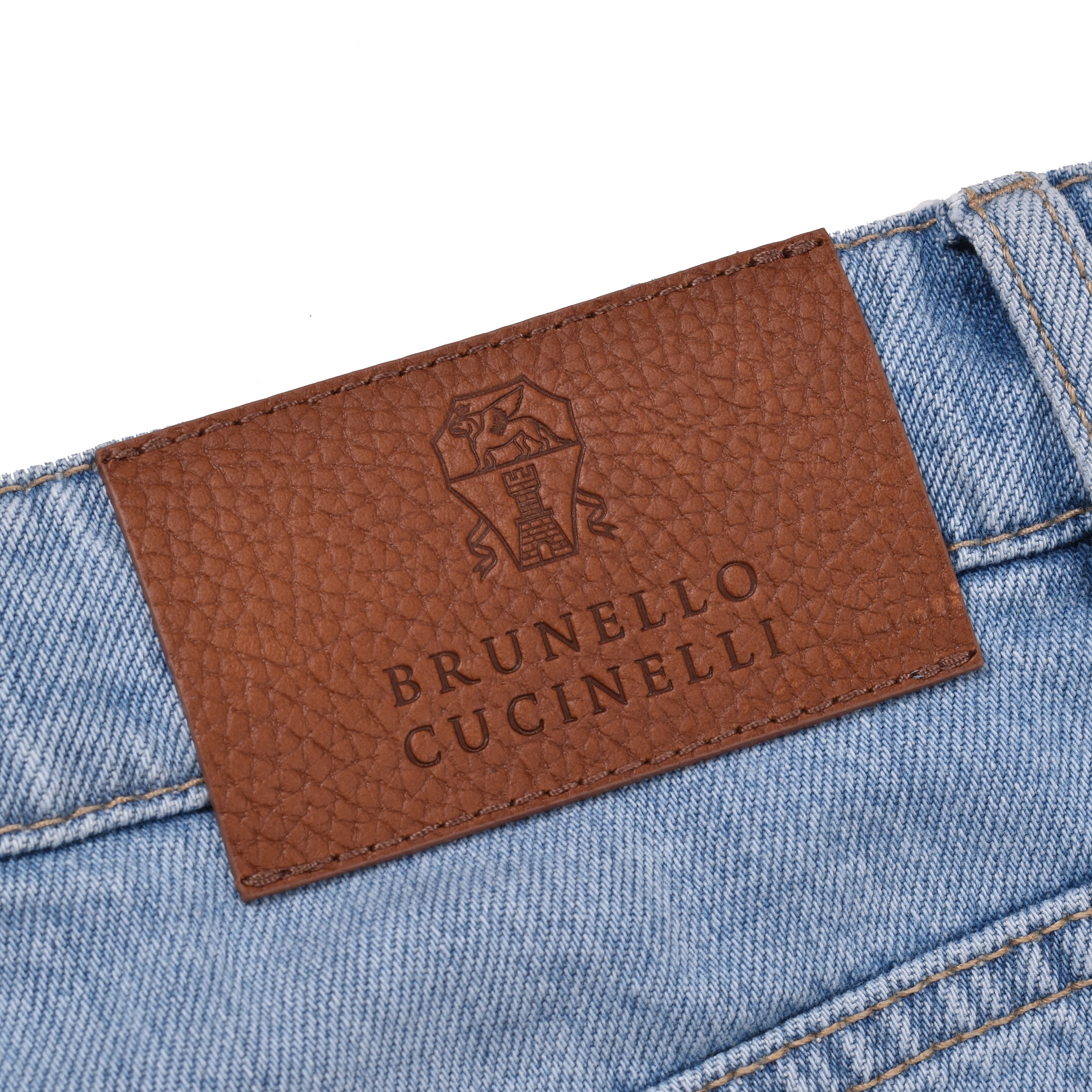 BRUNELLO CUCINELLI MEN'S LIGHT WASH DENIM JEANS