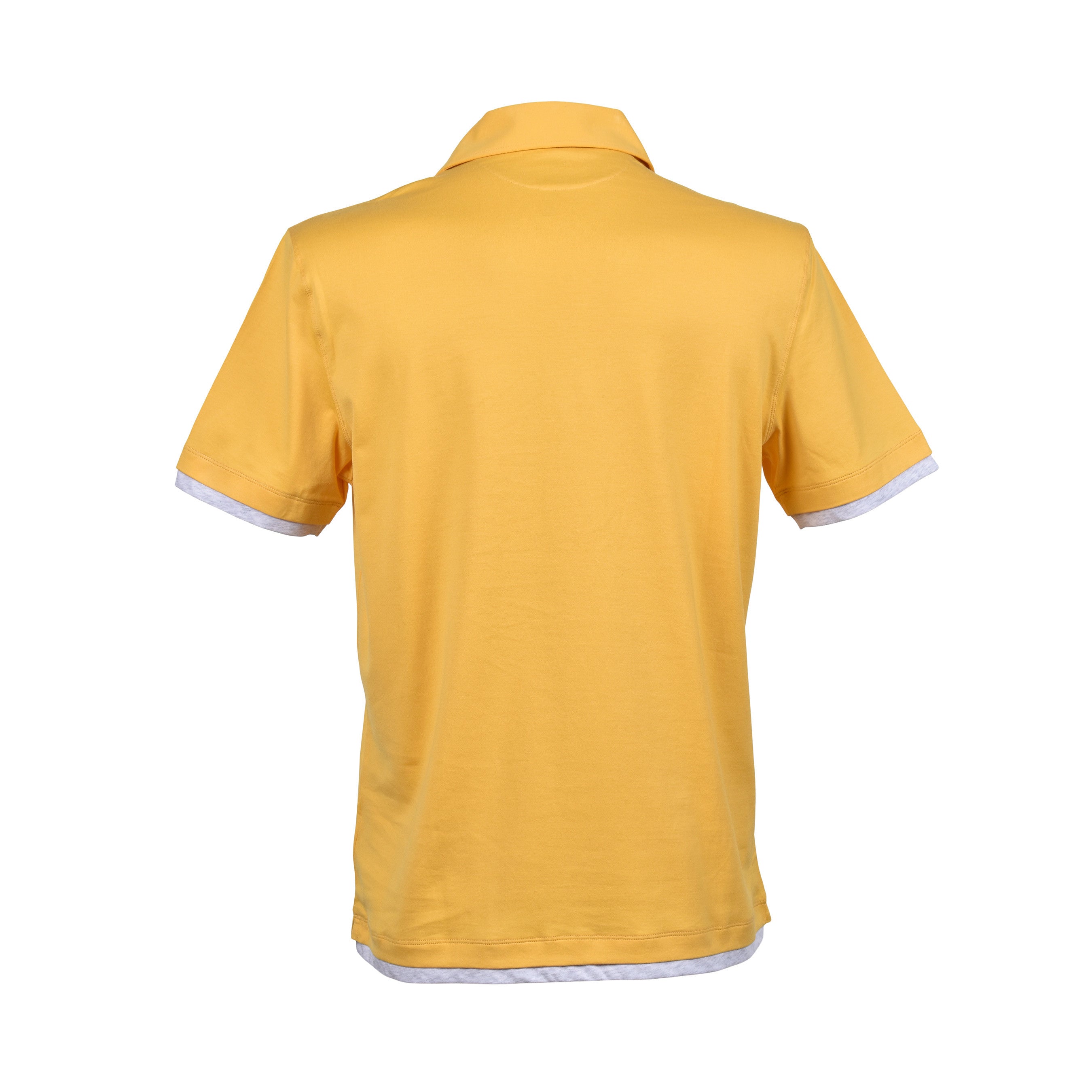 BRUNELLO CUCINELLI MEN'S SUNFLOWER SHORT SLEEVE POLO SHIRT