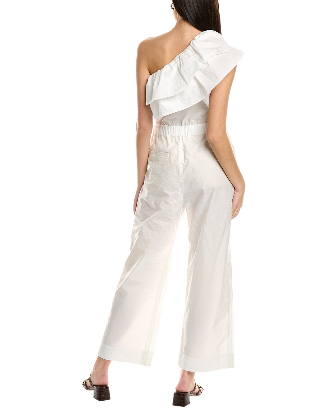 BRUNELLO CUCINELLI WOMEN'S OFF WHITE WIDE LEG TROUSERS