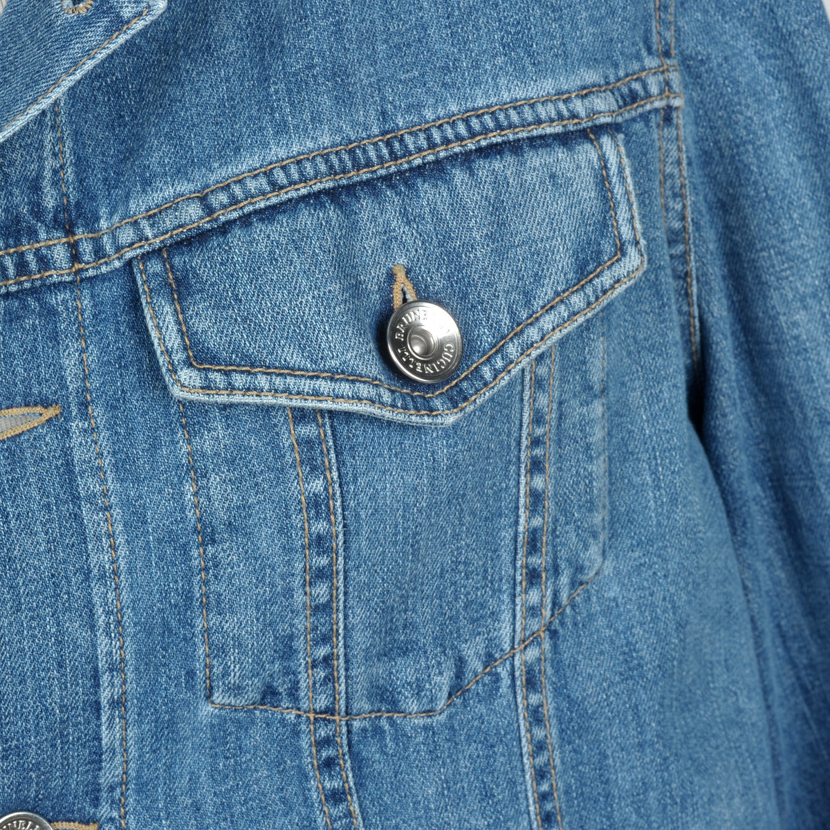 BRUNELLO CUCINELLI MEN'S LIGHT DENIM JACKET