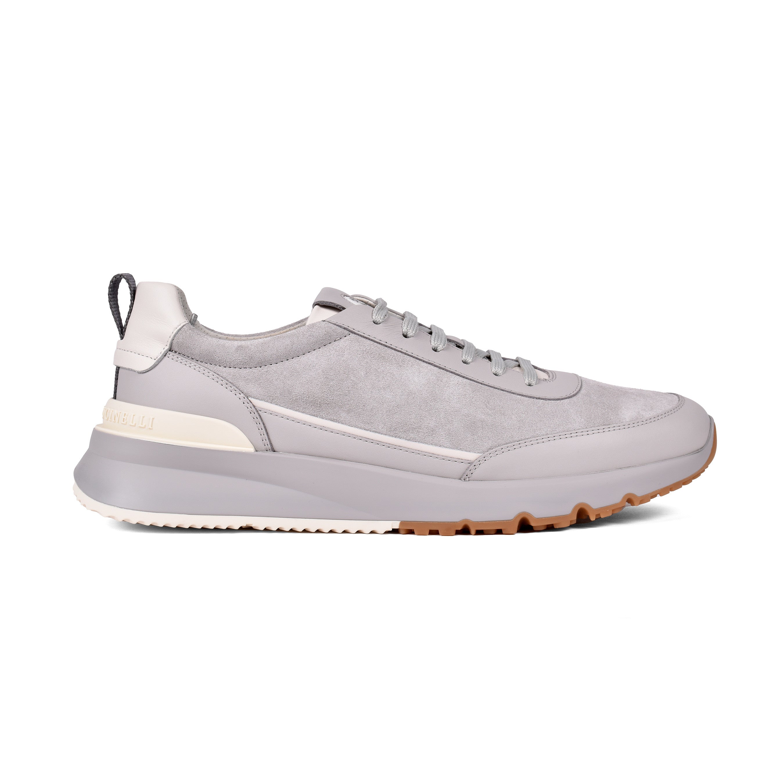 BRUNELLO CUCINELLI MEN'S 100% LEATHER TWO TONE FASHION RUNNER SNEAKER SHOE NEW