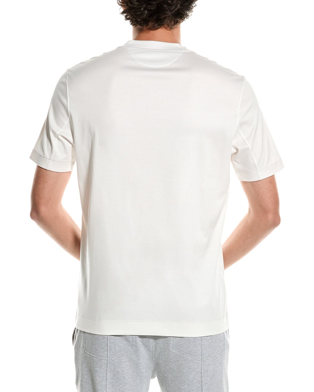 BRUNELLO CUCINELLI MEN'S OFF WHITE GRAPHIC T-SHIRT