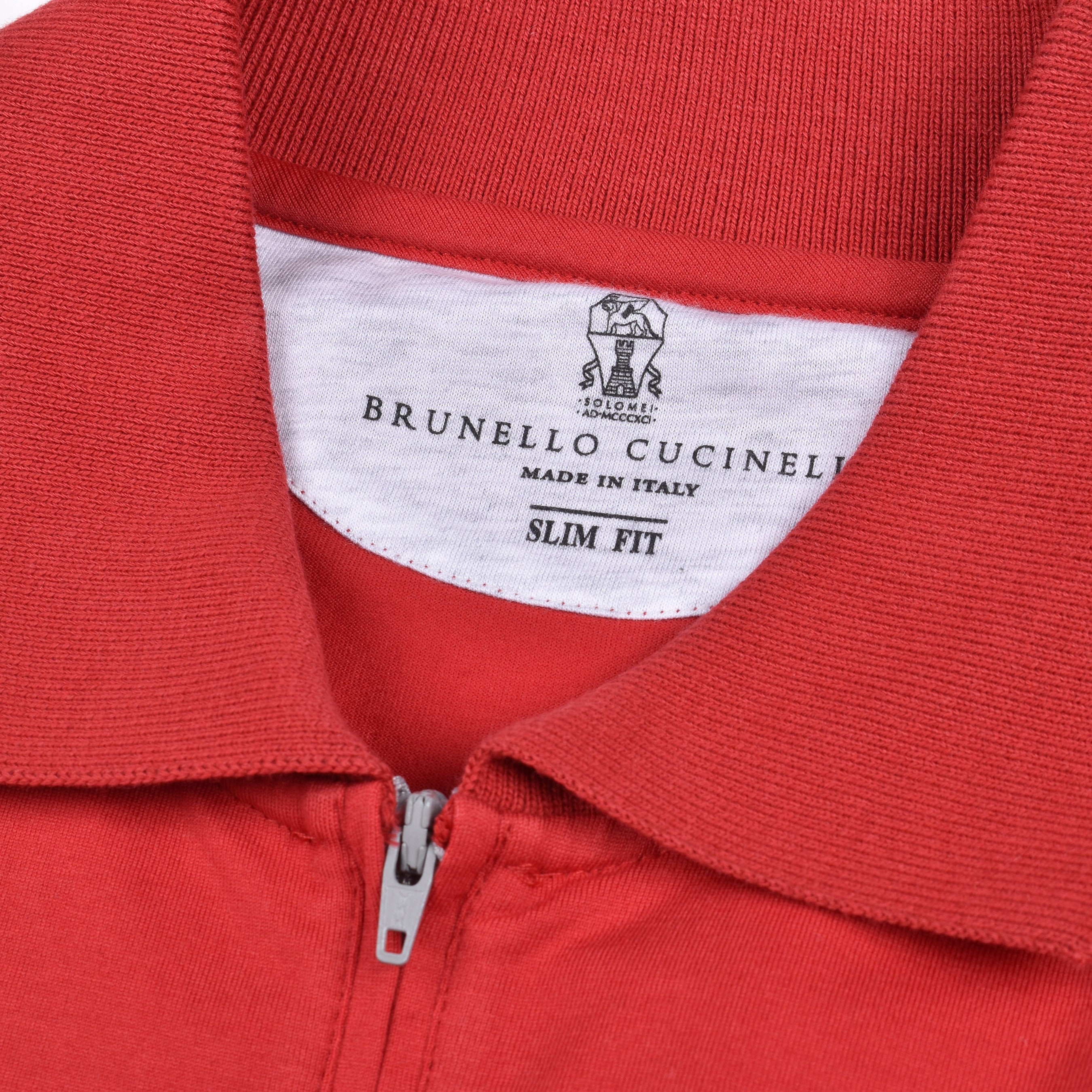 BRUNELLO CUCINELLI MENS 100% COTTON POLO TYPE CASUAL 1/4 ZIP UP SHIRT
