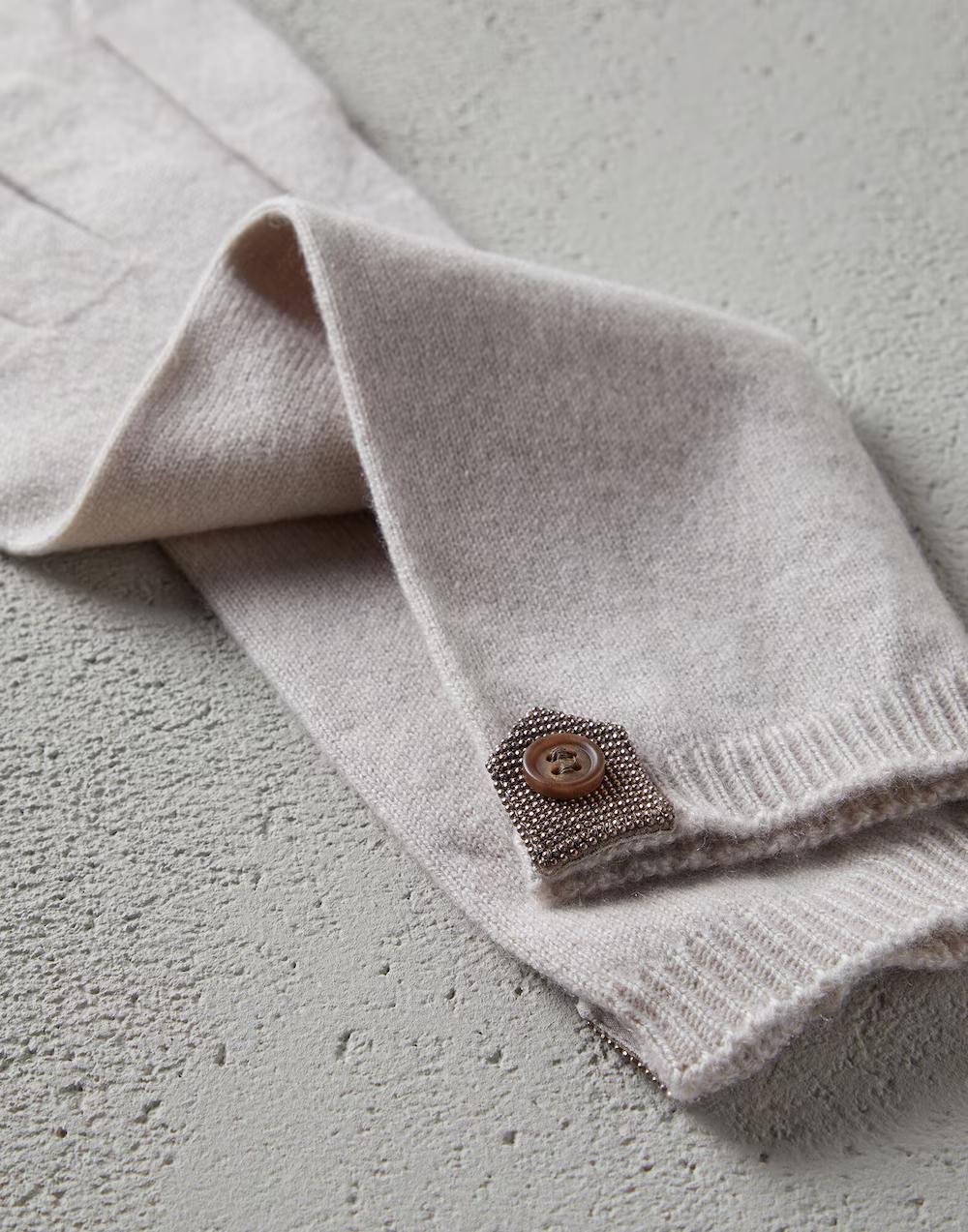 BRUNELLO CUCINELLI WOMEN'S PALE WOOL LONG GLOVES