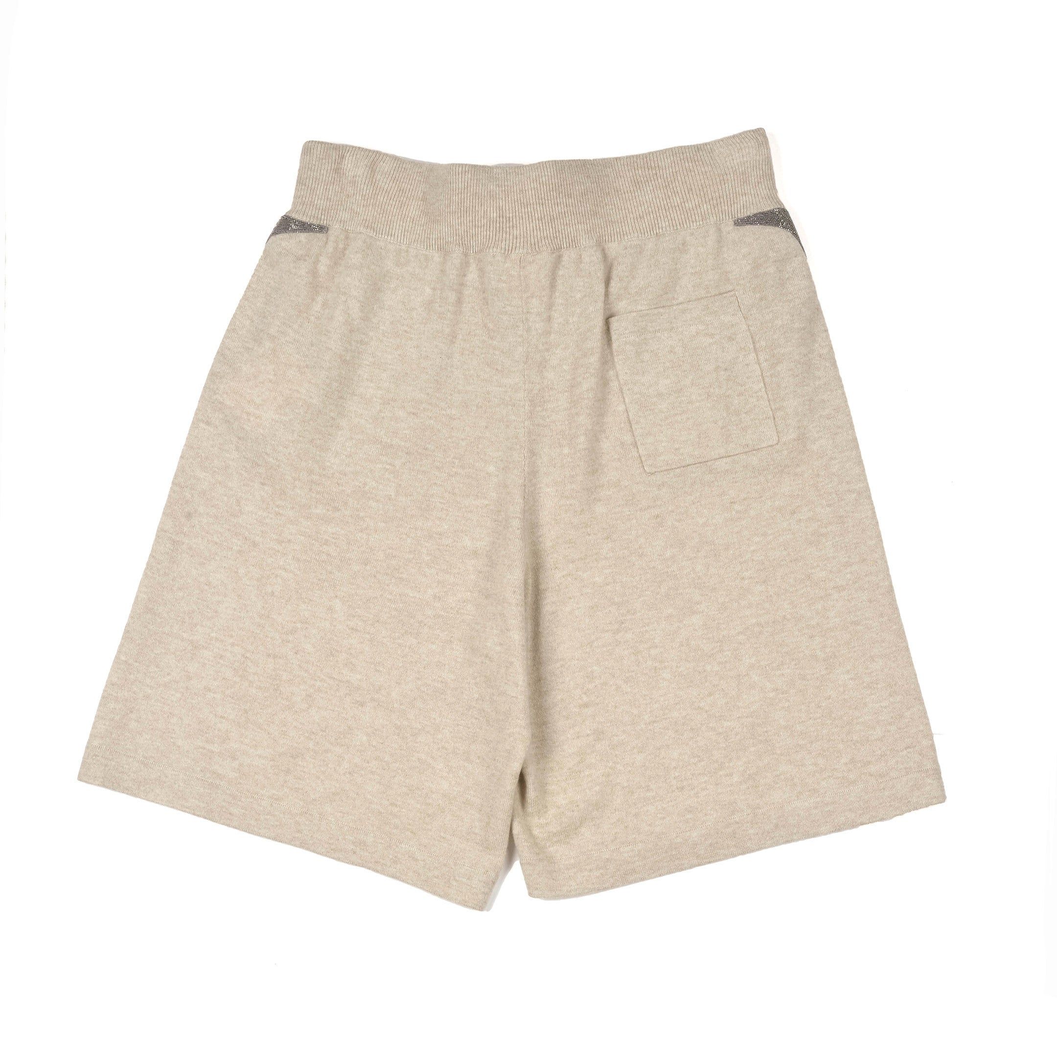 BRUNELLO CUCINELLI WOMEN'S 100% CASHMERE MONILI BEAD LINED BERMUDA STYLE SHORTS